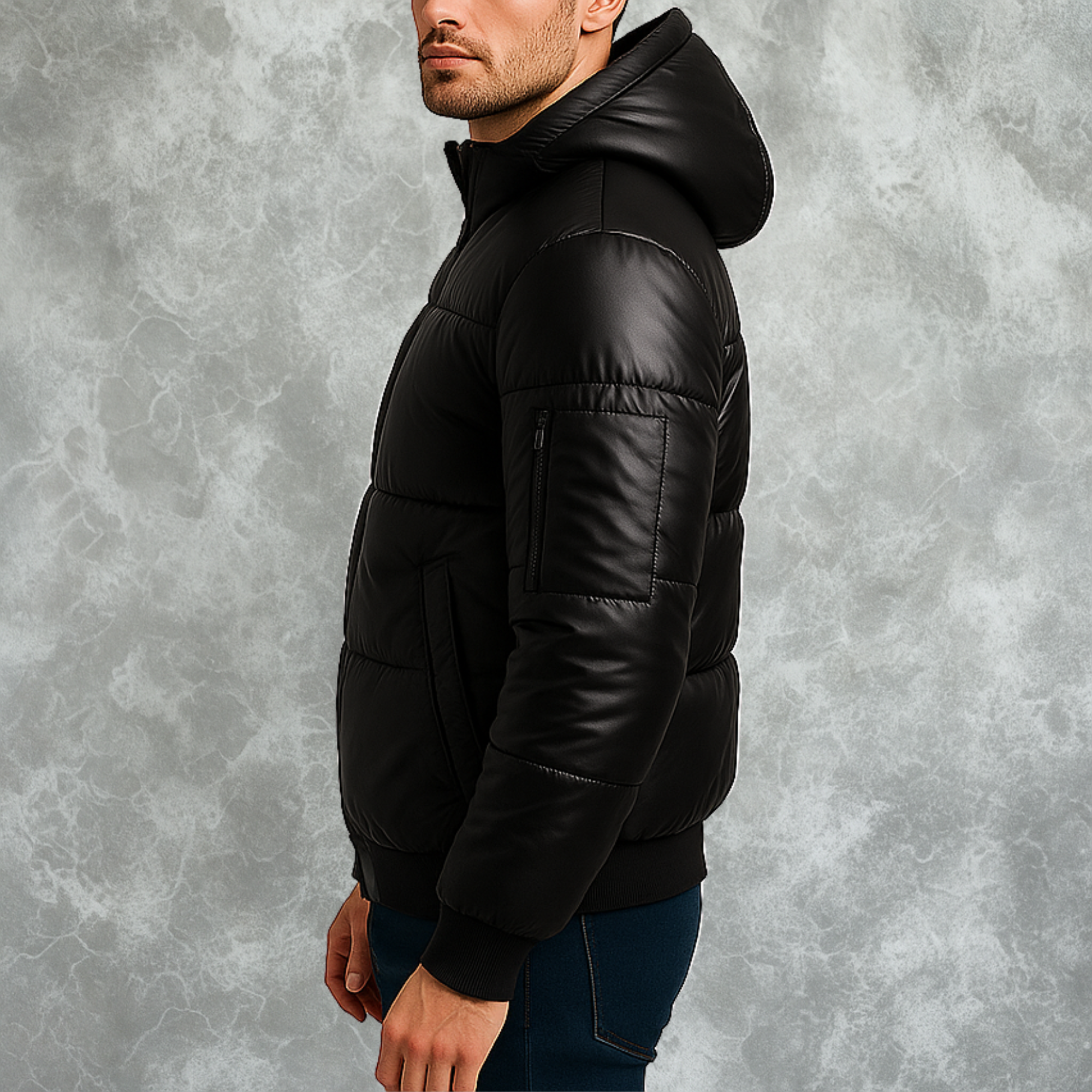 Black Puffer Jacket For Men