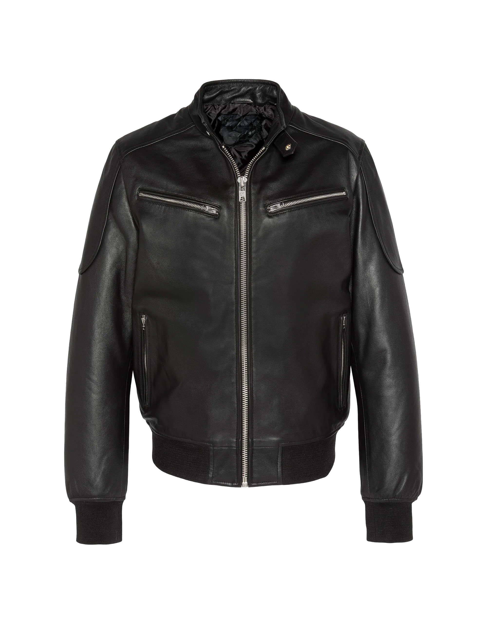 Multipoche Black Lamb Leather Biker Jacket