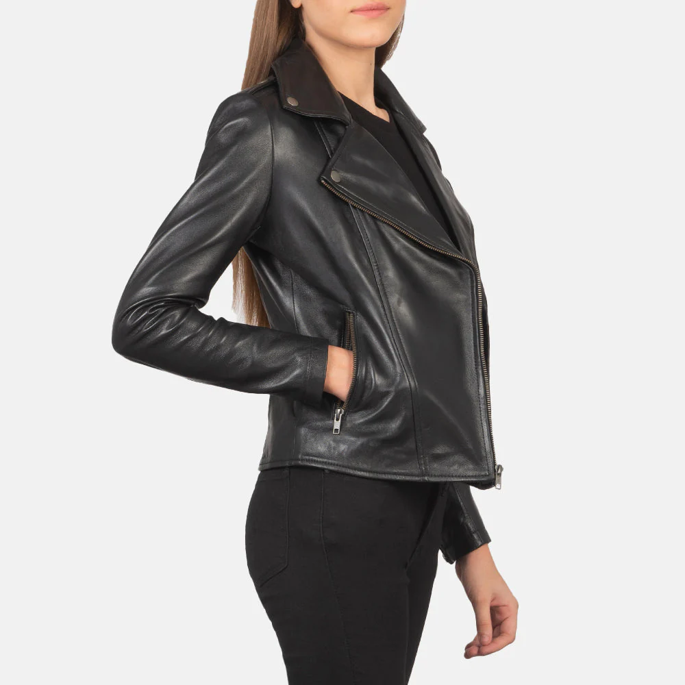 Flashback Ultimate Black Women Leather Biker Jacket