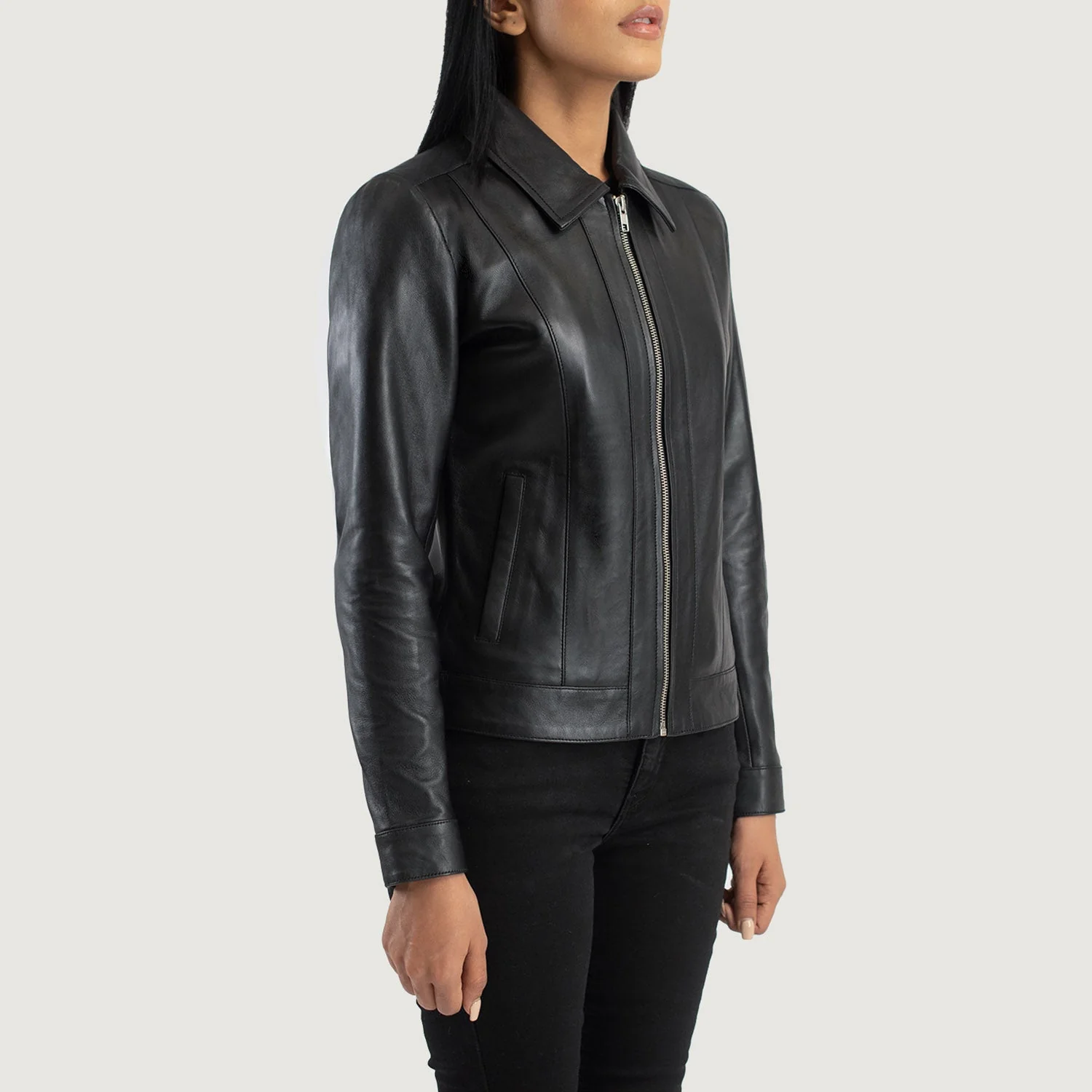 Vixen Supreme Black Classic Collar Women Leather Jacket