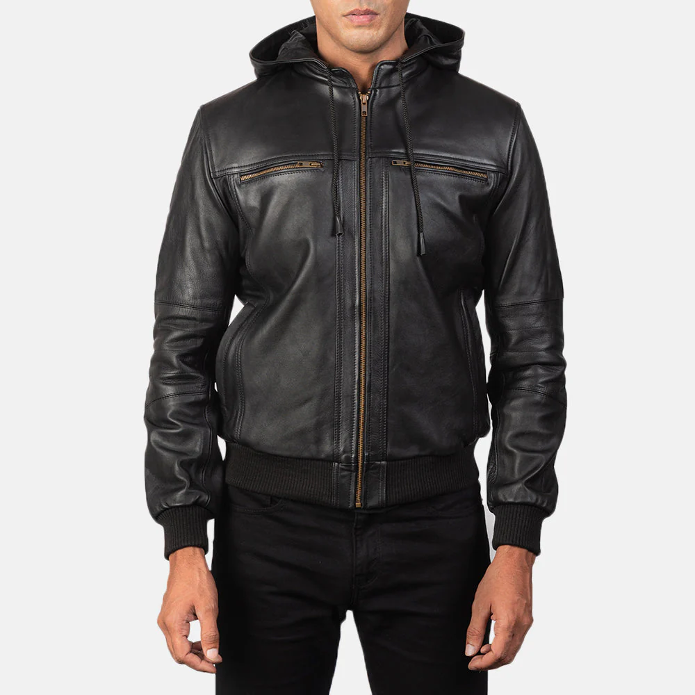 Bouncer Biz Pull-Up Leather Bomber