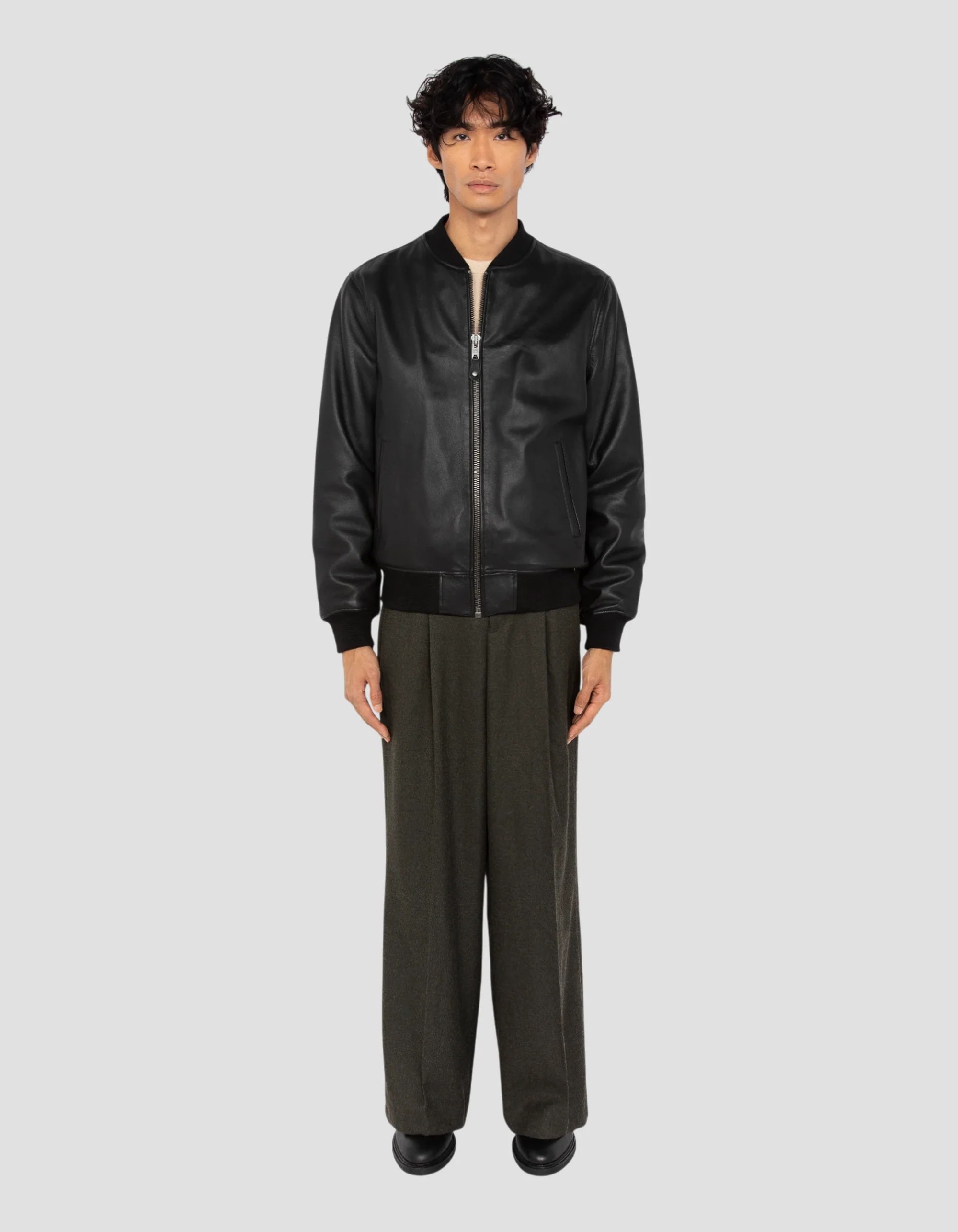 Luxury Casual Black Lamb Leather Jacket