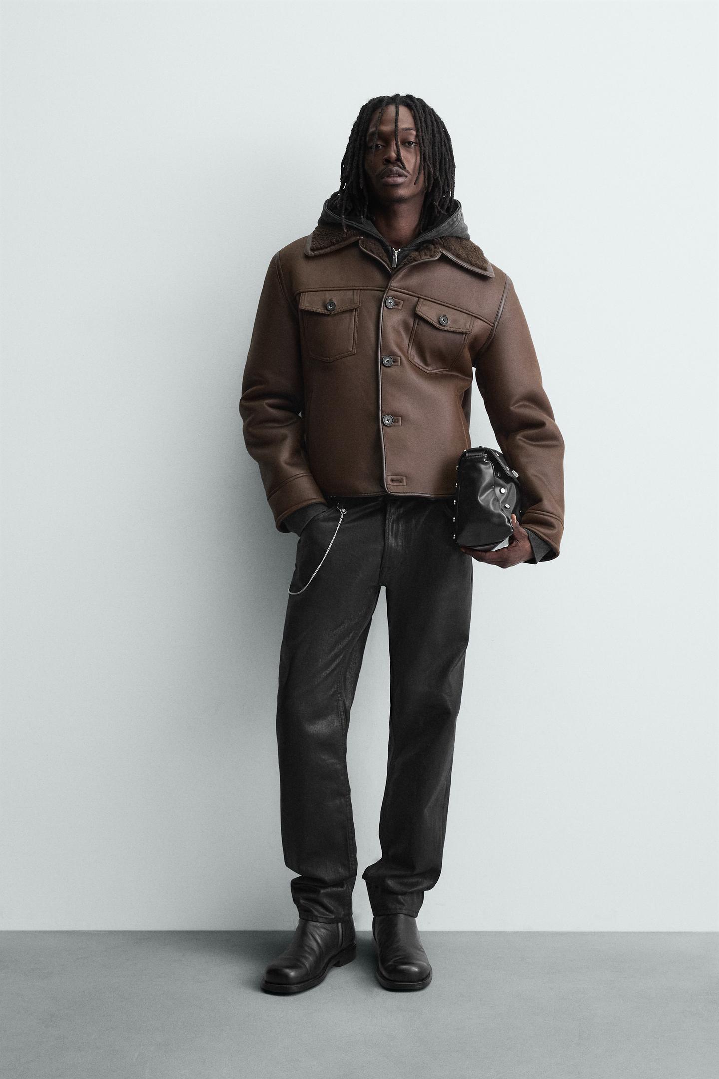 Men’s Double-Faced Real Brown Leather Jacket