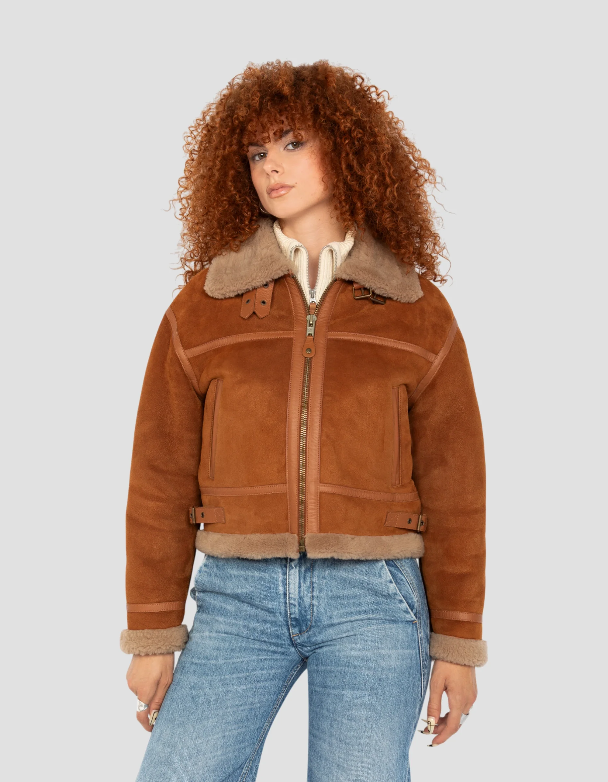 Cinnamon B-3 Shearling Bombardier Jacket