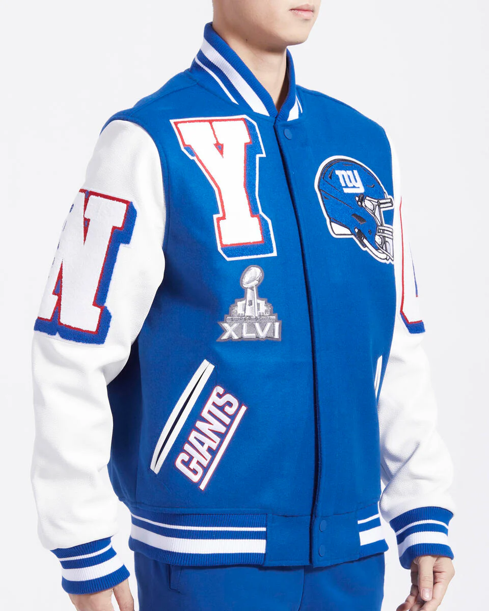 New York Giants Mashup Wool Varsity Jacket For Men