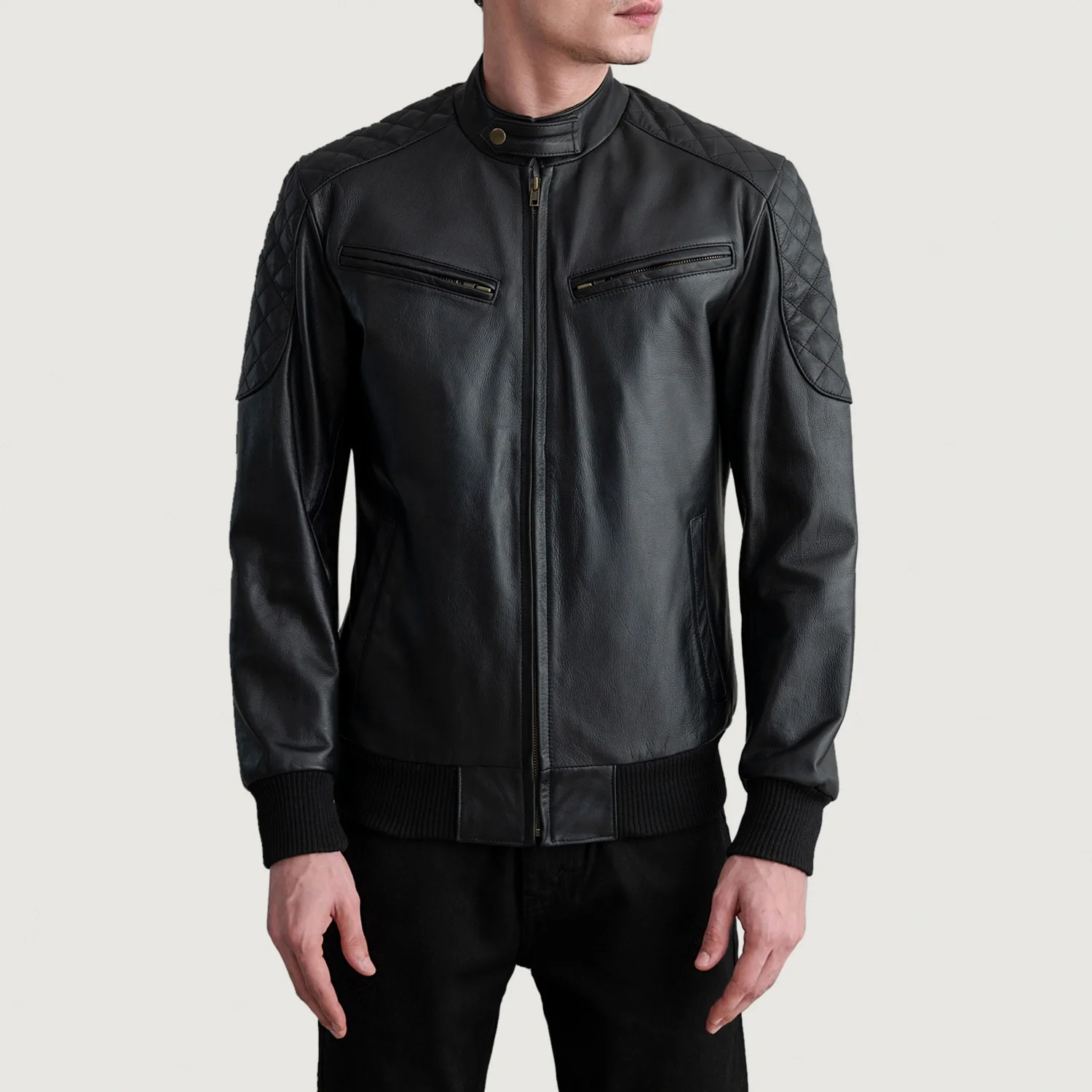 Timeless Sven Black Men Leather Bomber Jacket