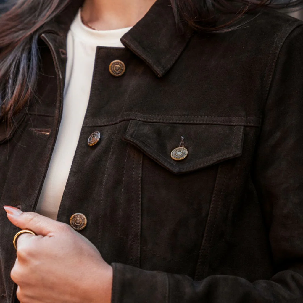 Women’s Suede Leather Trucker Jacket | Luxe, Timeless & Effortlessly Chic