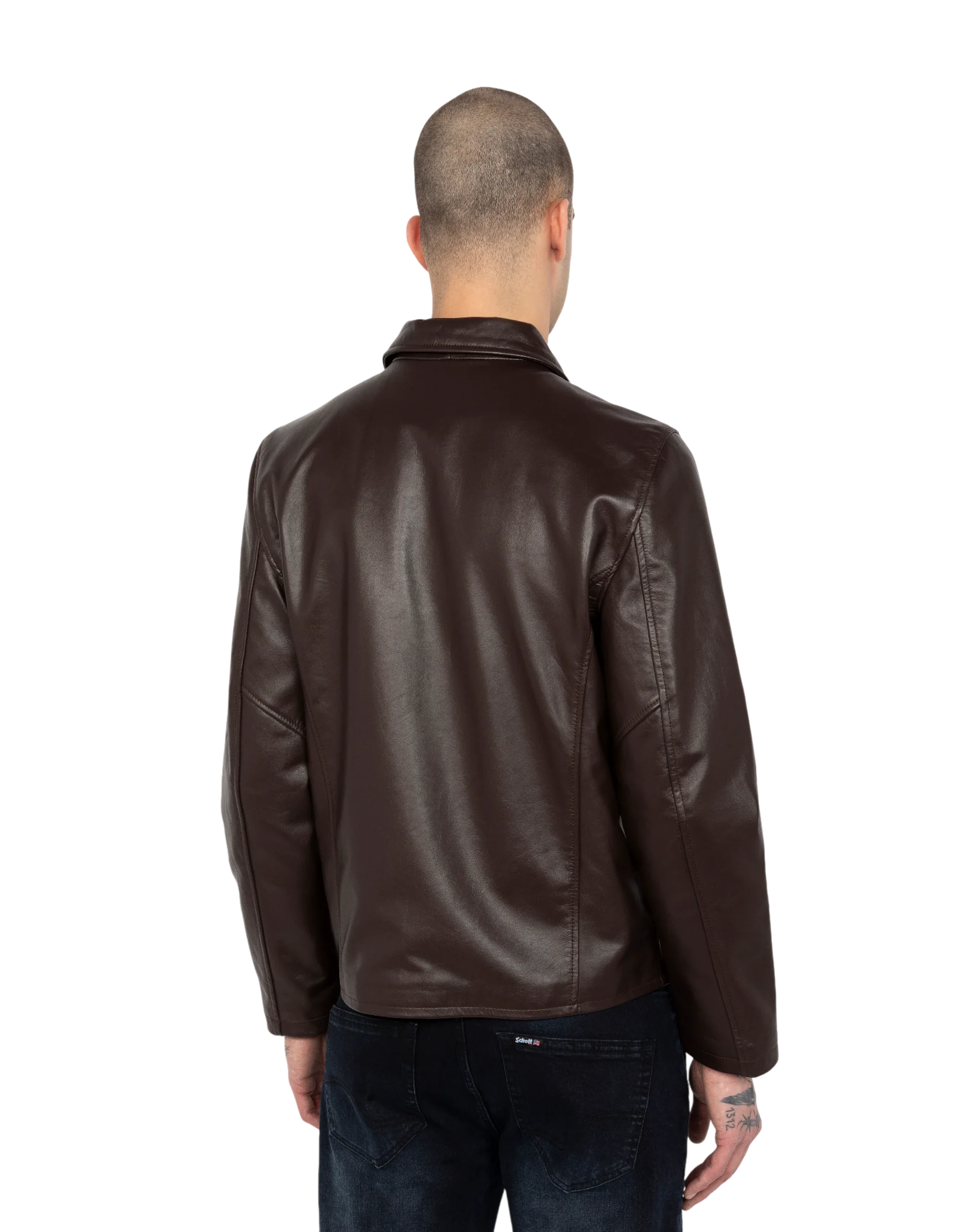 Light Brown Cowhide Casual Leather Jacket