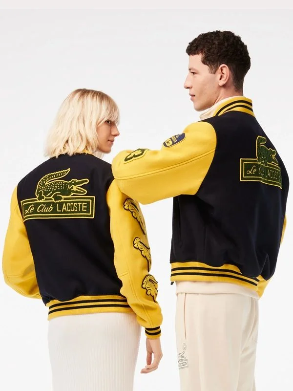 Lacoste Two-Tone Wool Bomber Jacket For Men