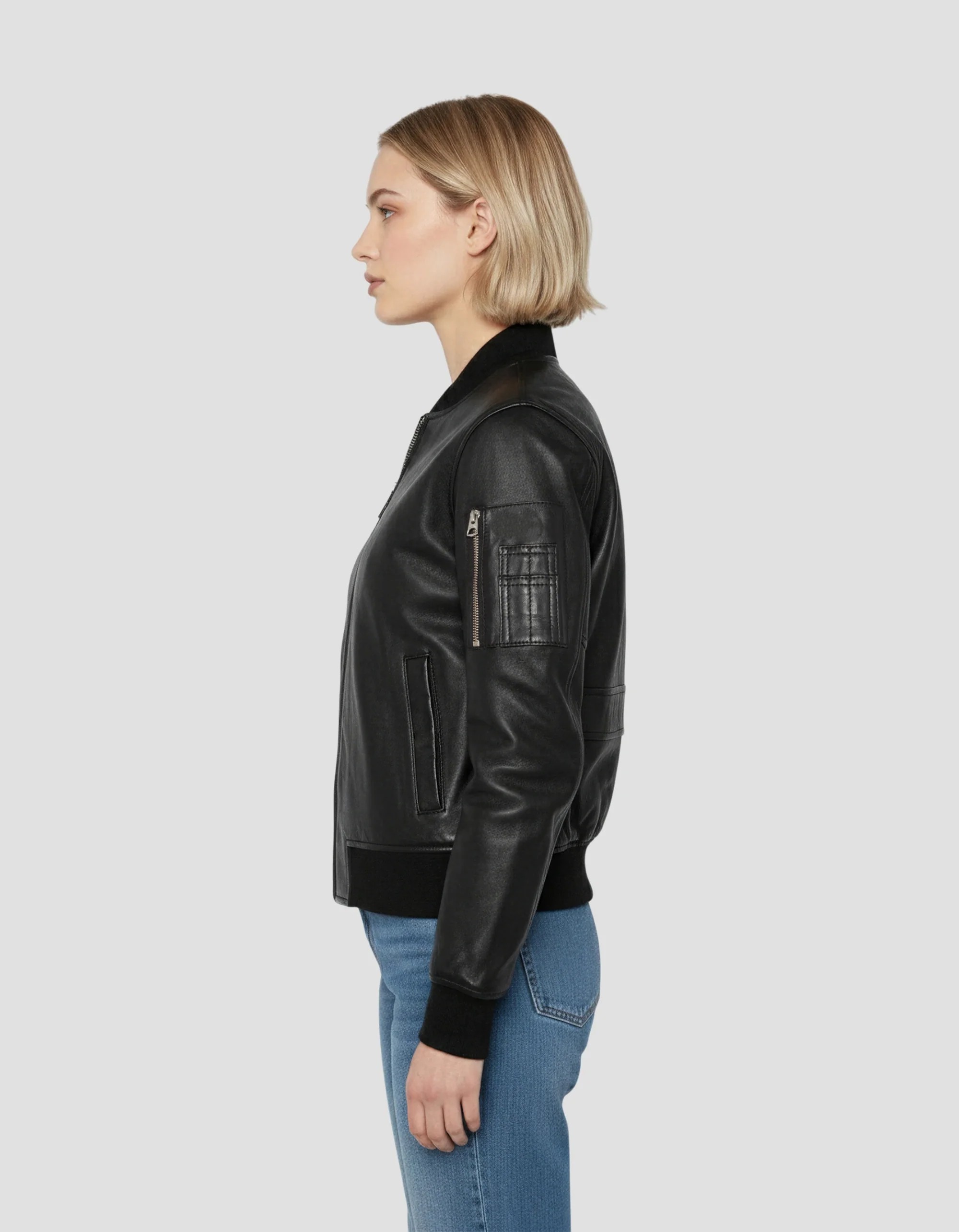 Noir MA-1 Lambskin Bomber