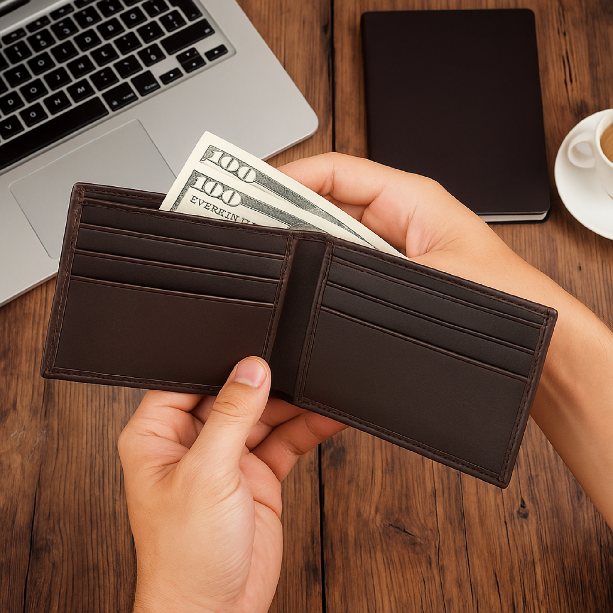 Elegant Brown Leather Wallet