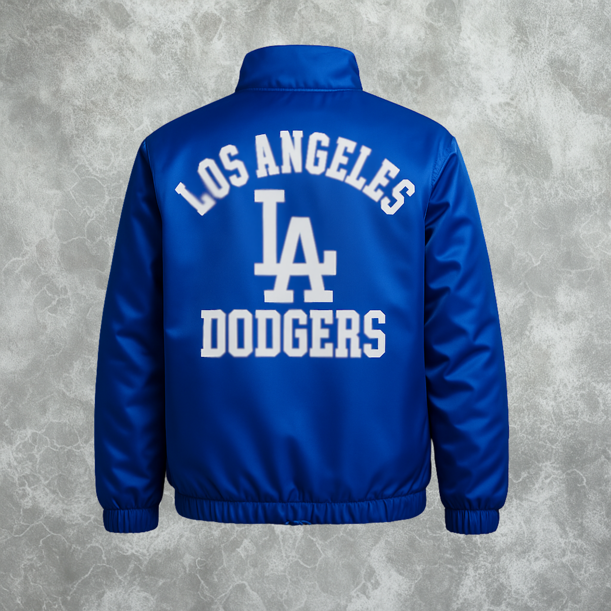 LA Dodgers Inspired Vintage Logo Royal Lightweight Satin Jacket For Men