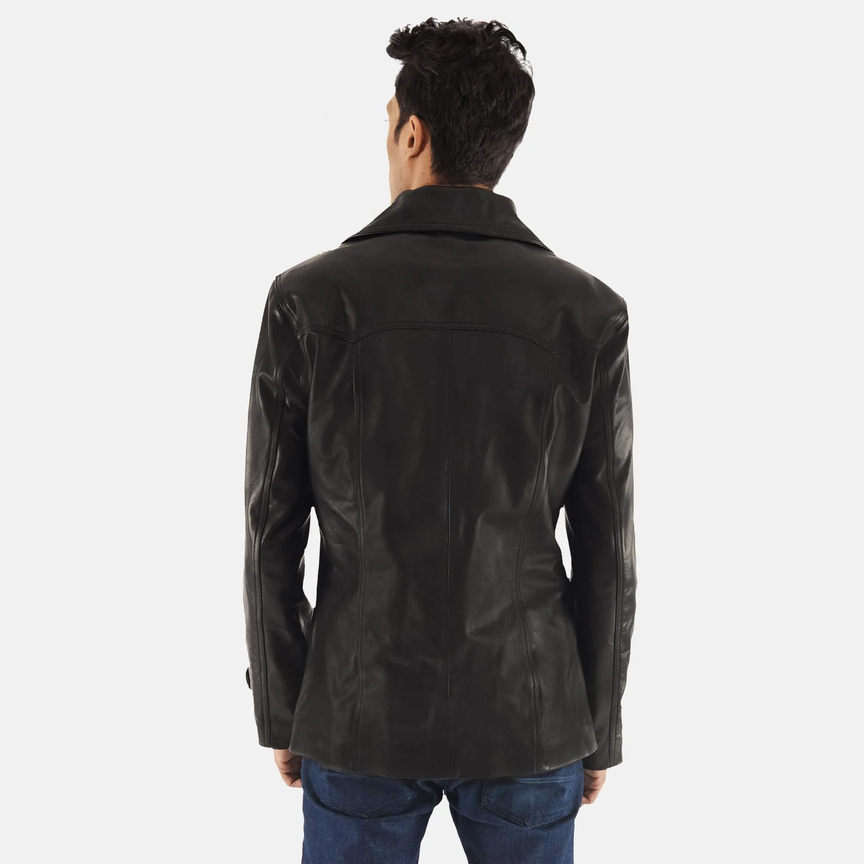 Leo Men’s Black Leather Blazer | Sleek, Bold & Timeless Elegance