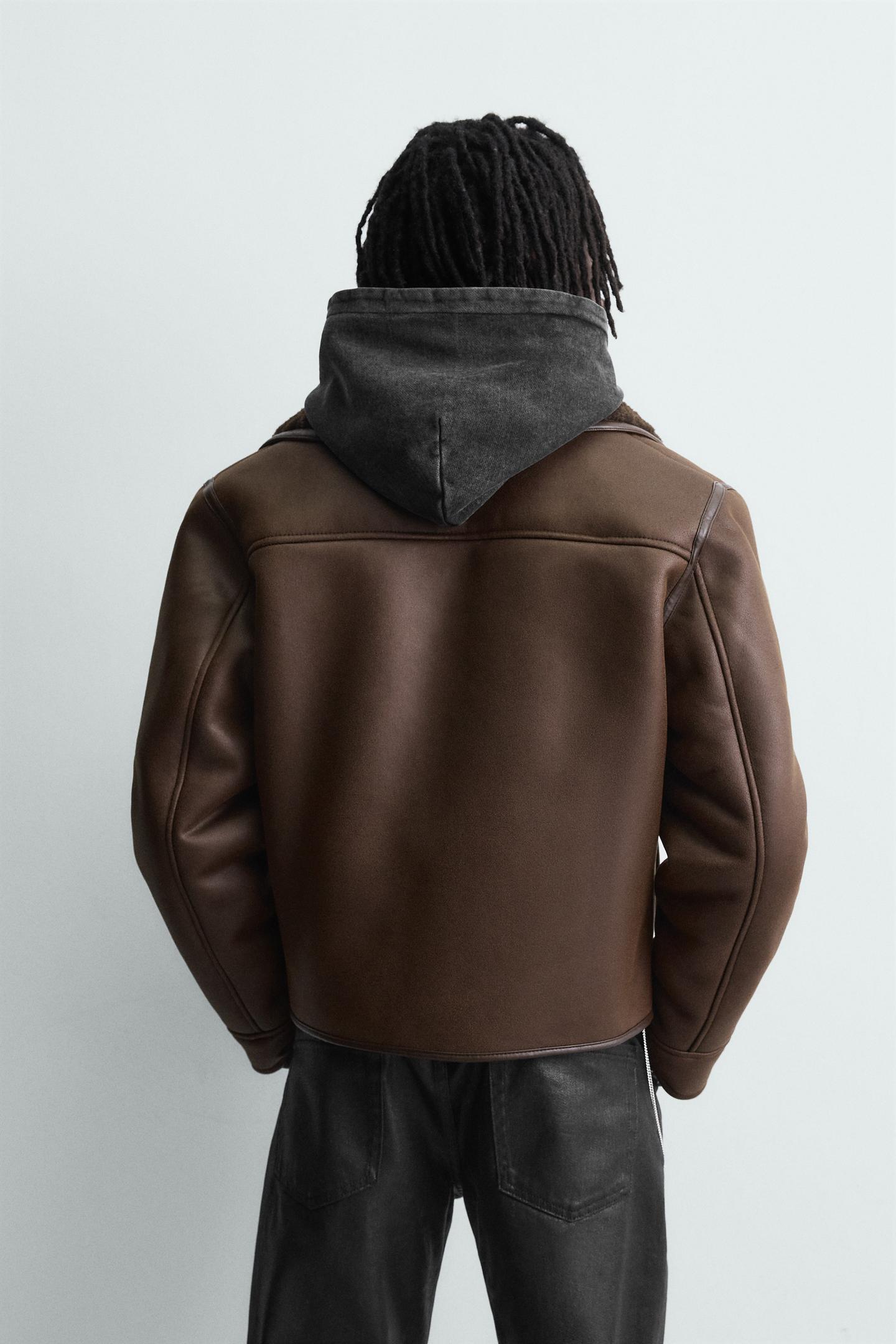 Men’s Double-Faced Real Brown Leather Jacket