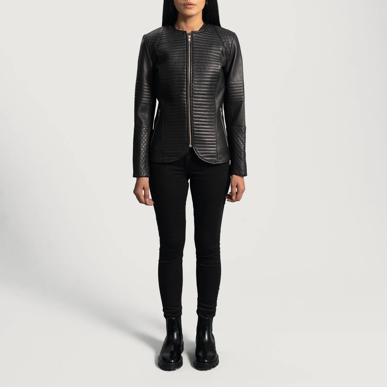 Timless Quilted Black Women Leather Jacket