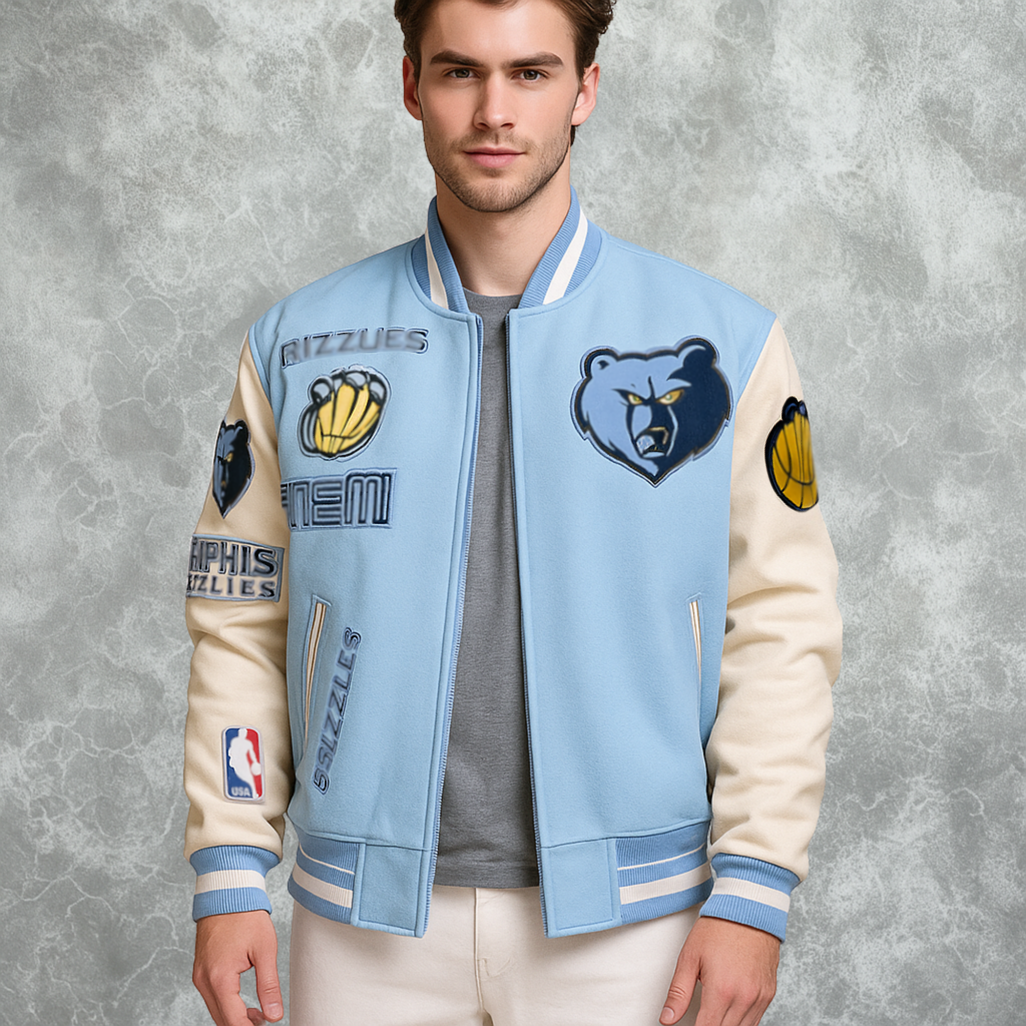 Memphis Inspired Grizzlies Varsity Jacket For Men