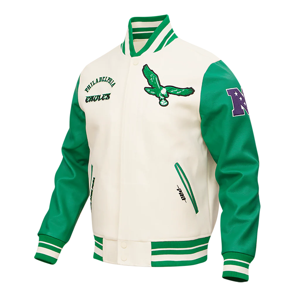 Philadelphia Eagles Retro Wool Varsity Jacket For Men