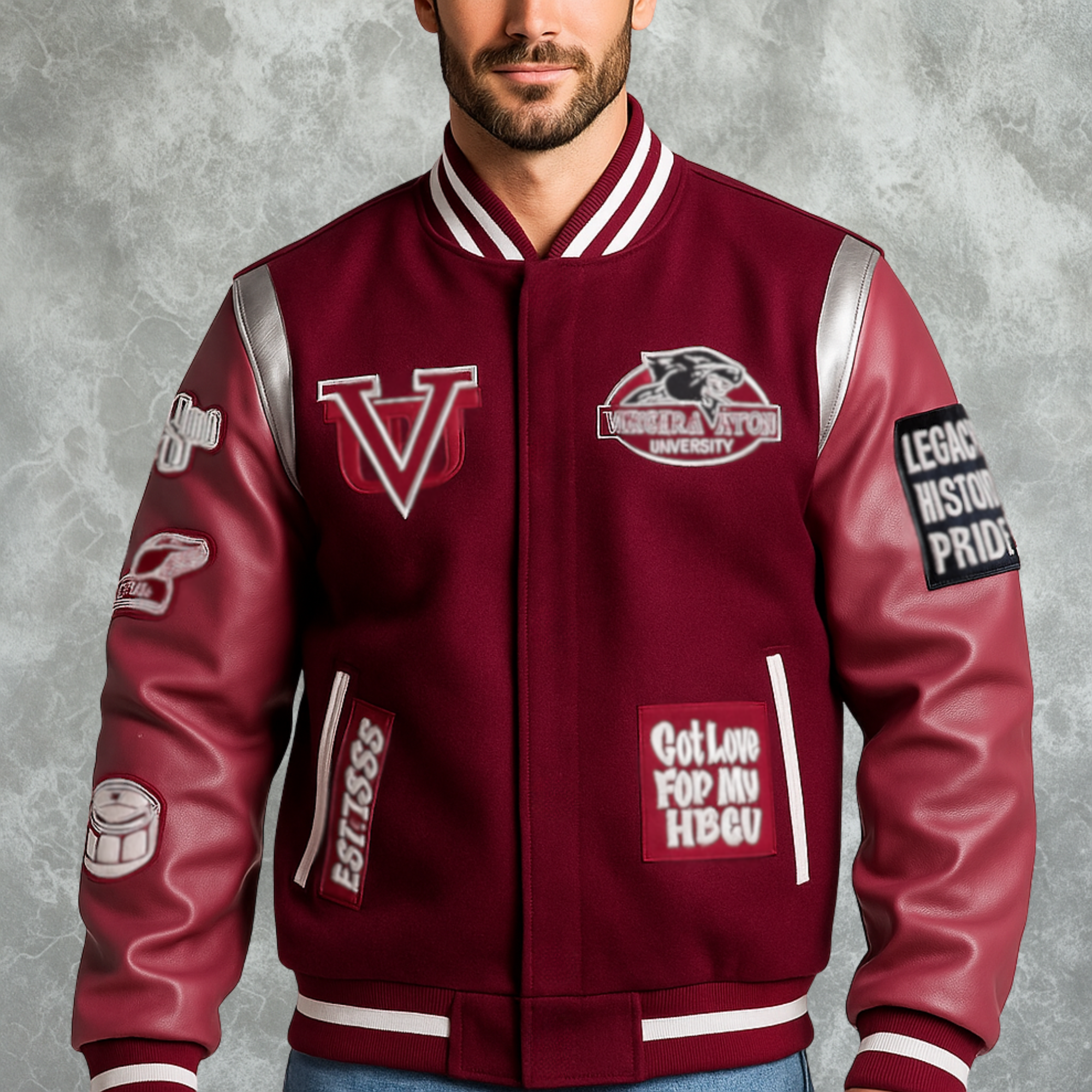 Virginia Union Motto 3.0 Inspired Varsity Jacket For Men