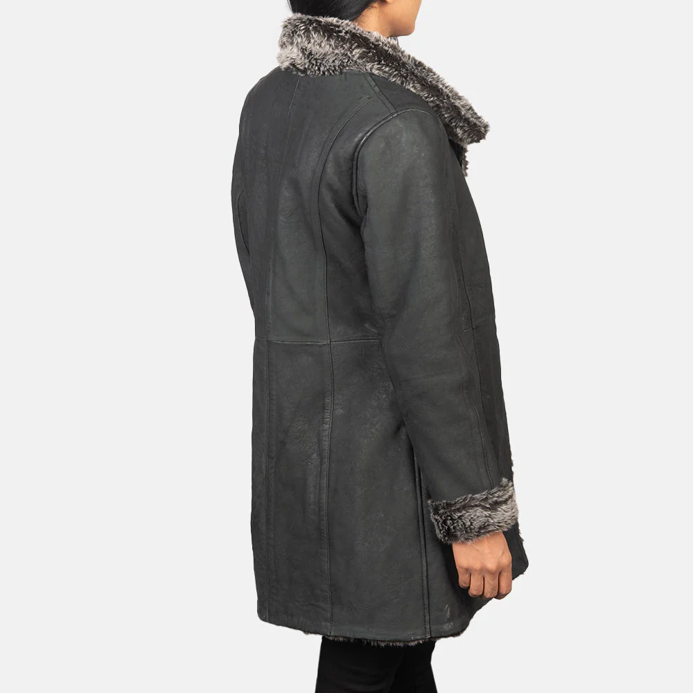 Women’s Shearling Black Real Leather Coat | Luxe, Warm & Timelessly Chic