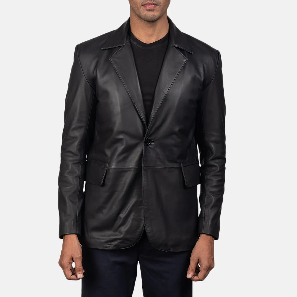 Men’s Black Leather Blazer | Sleek, Sophisticated & Bold