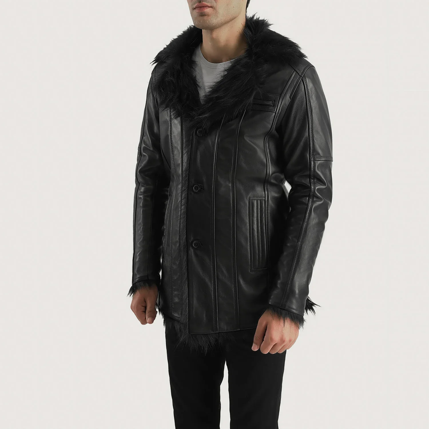 Timeless Furcliff Men Leather Coat
