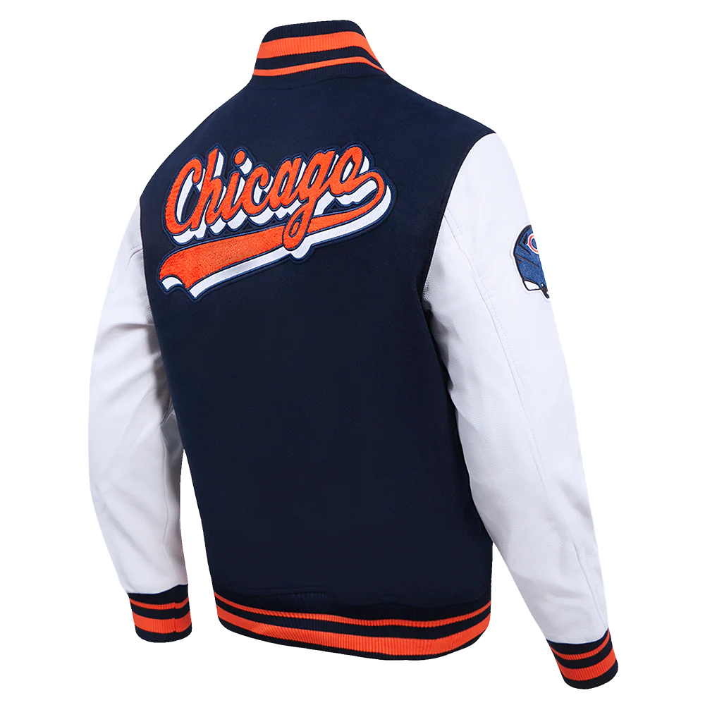 Chicago Bears Script Wool Varsity Jacket For Women