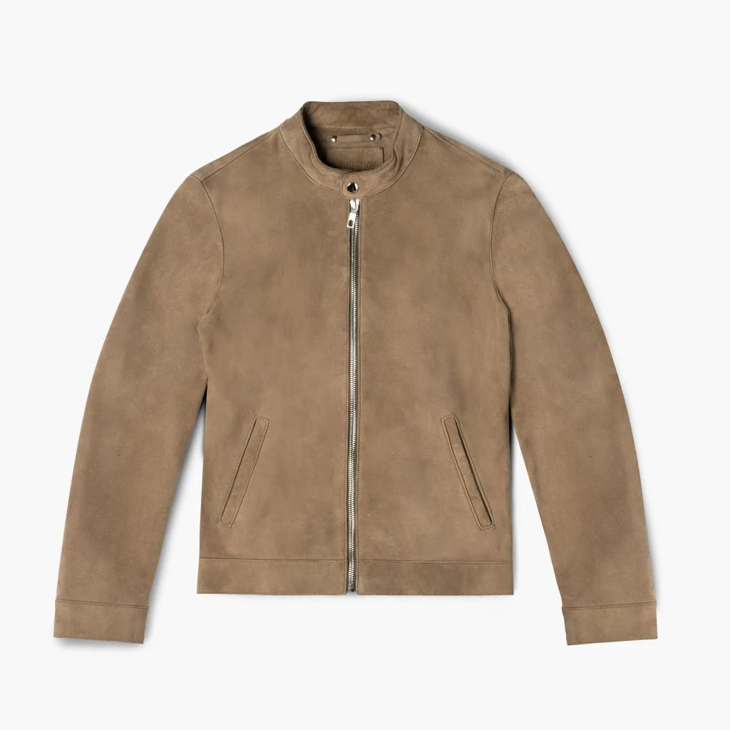 Men’s Suede Leather Racer Jacket | Premium, Sleek & Timelessly Crafted