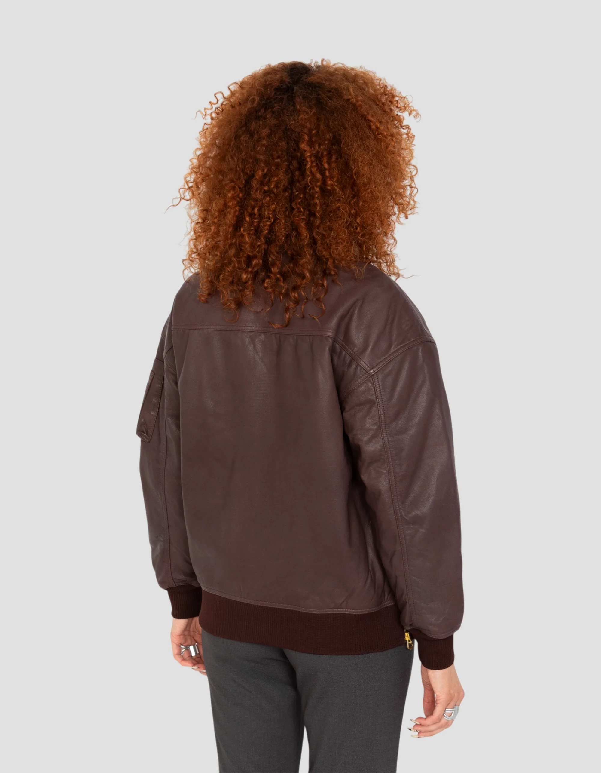 Bordeaux Longline MA-1 Lambskin Bomber
