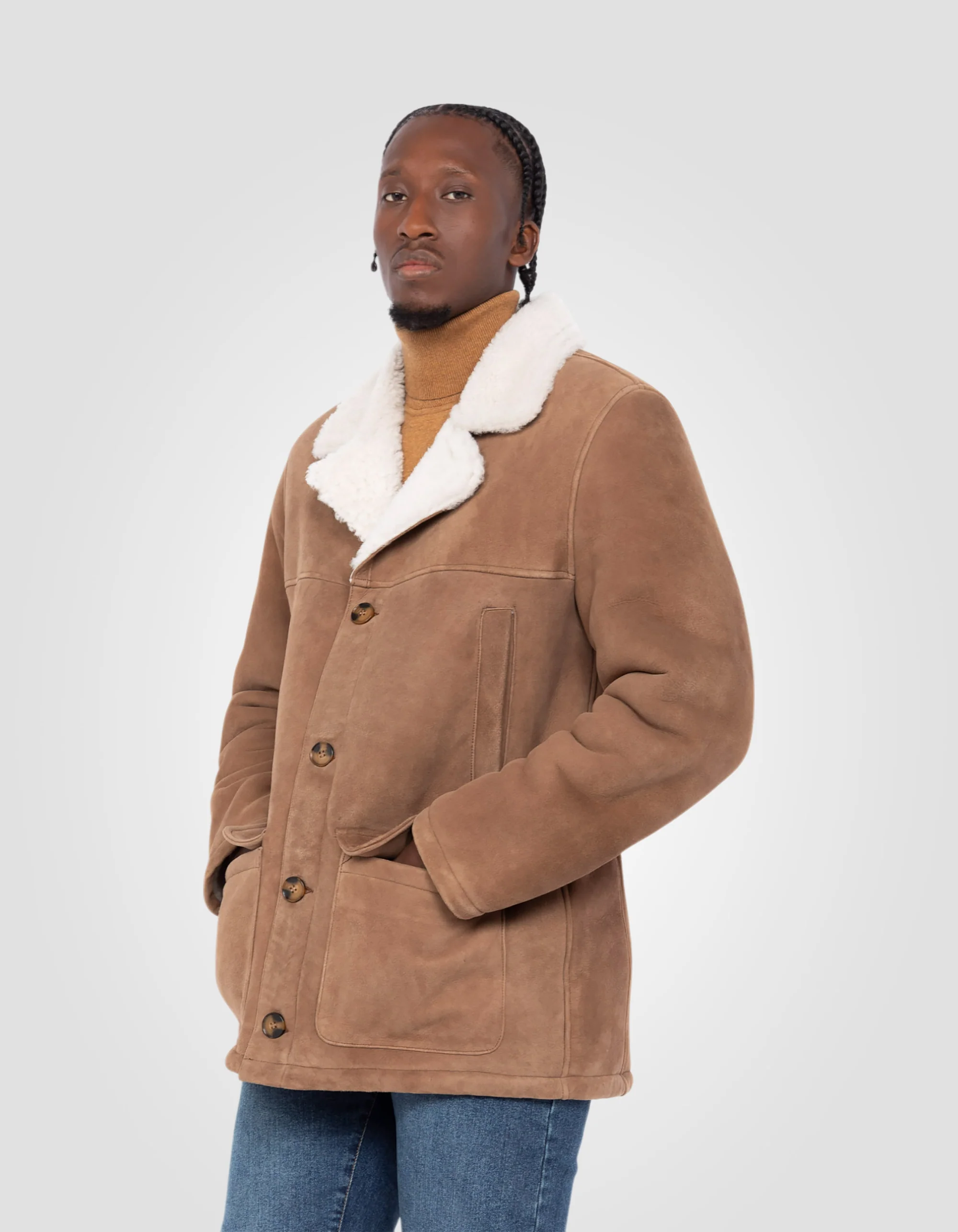 Clear Camel Double-Faced Suede Rancher Coat