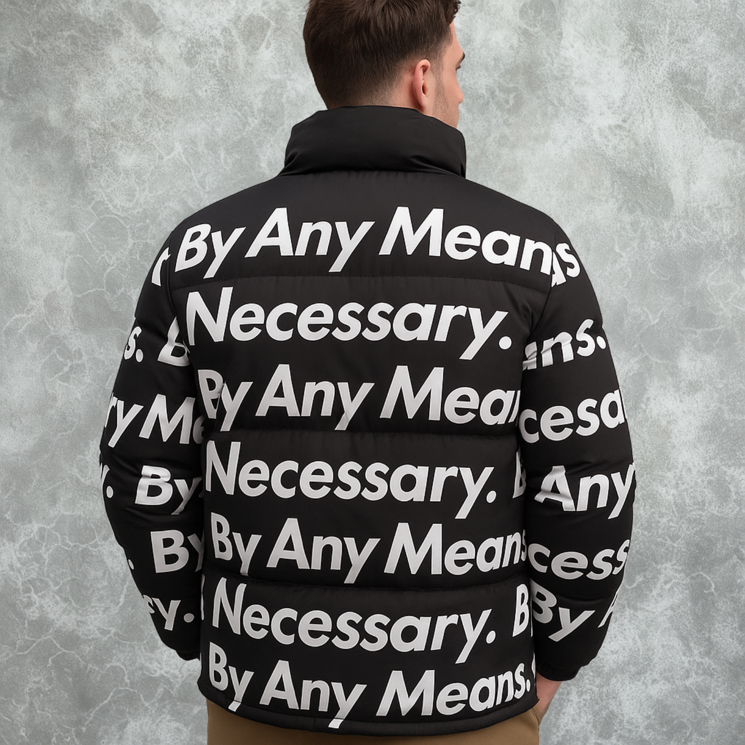 By Any Means Necessary Puffer Jacket For Men