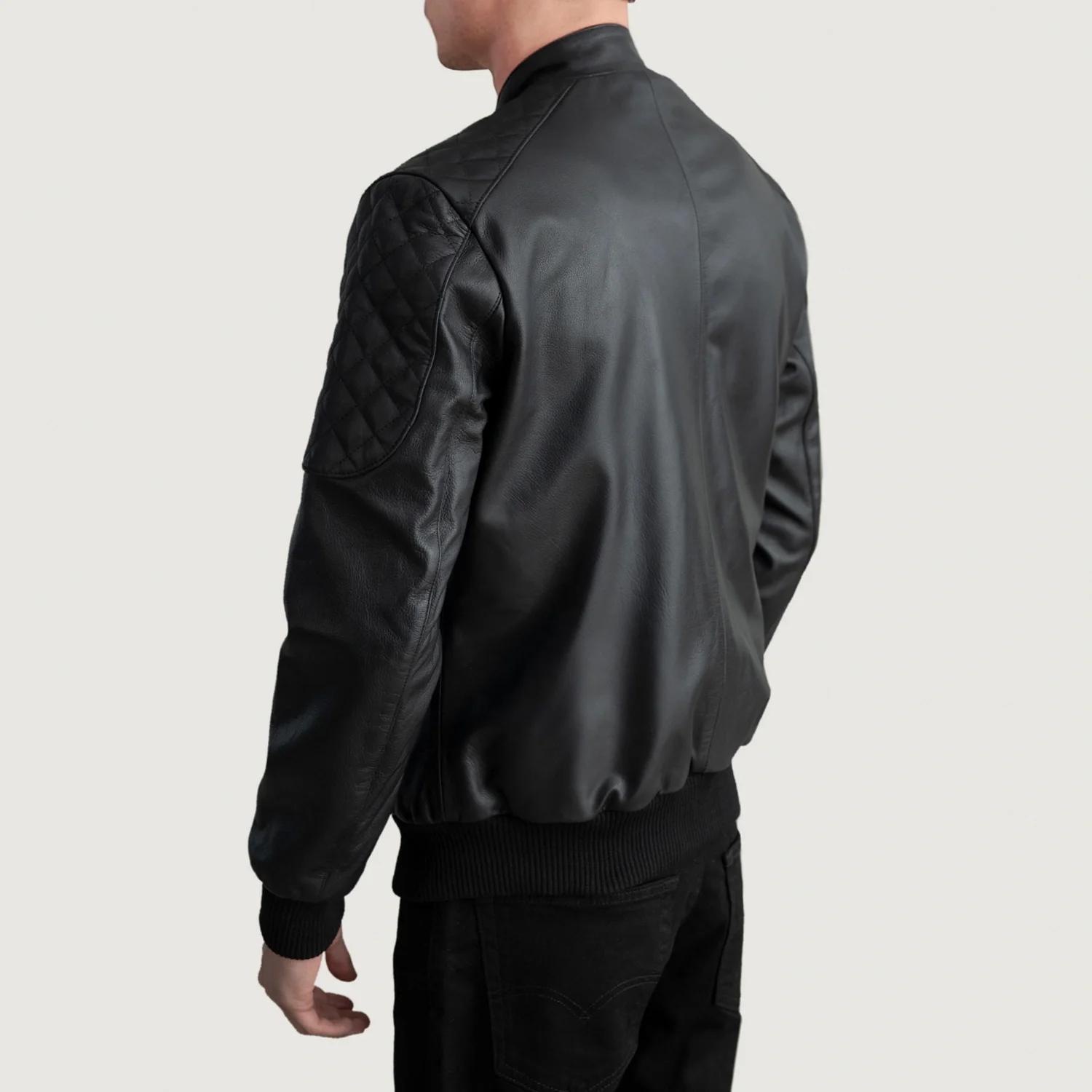 Timeless Sven Black Men Leather Bomber Jacket