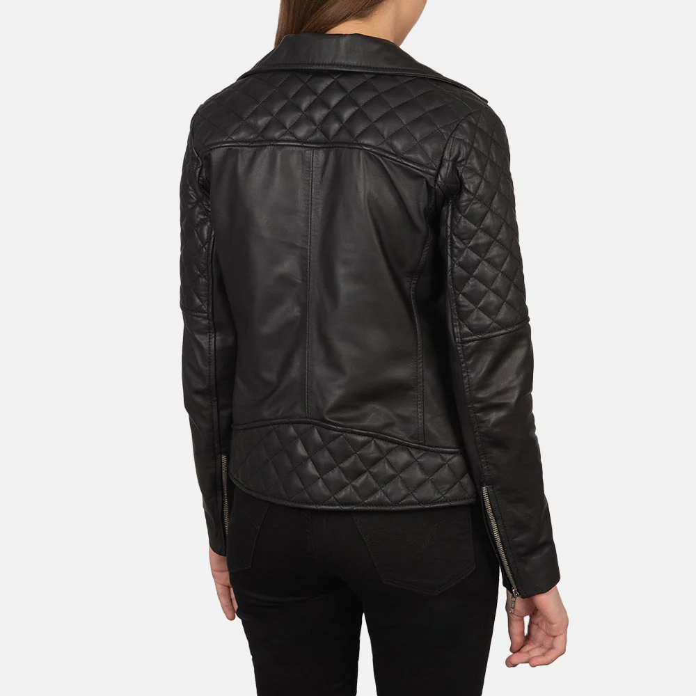 Carolyn Quilted Goatskin Biker Jacket