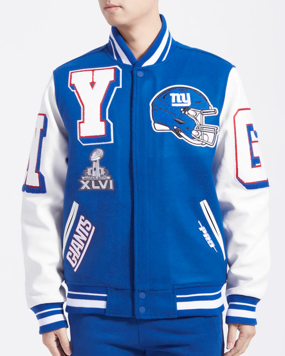 New York Giants Mashup Wool Varsity Jacket For Men