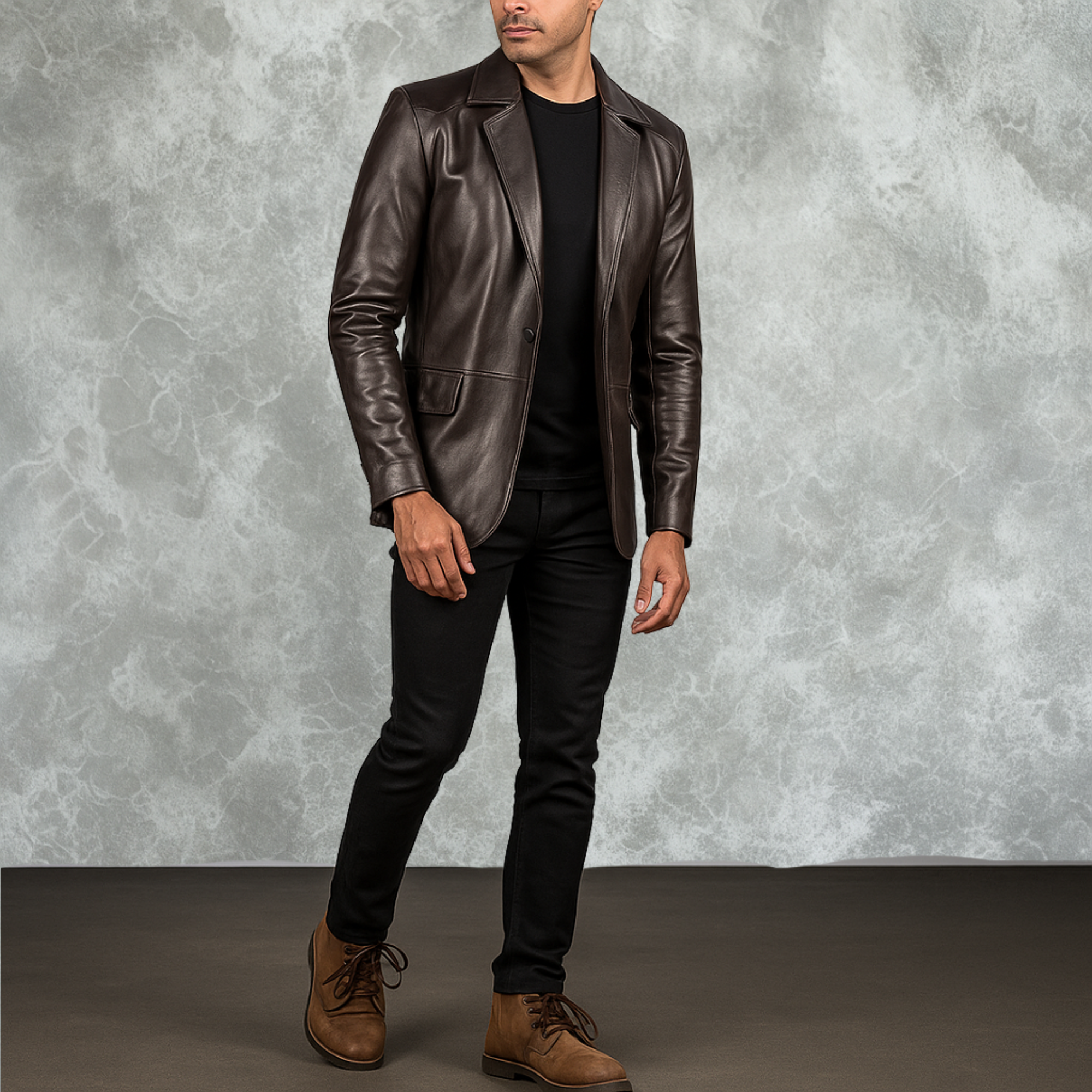 Daron Brown Leather Blazer