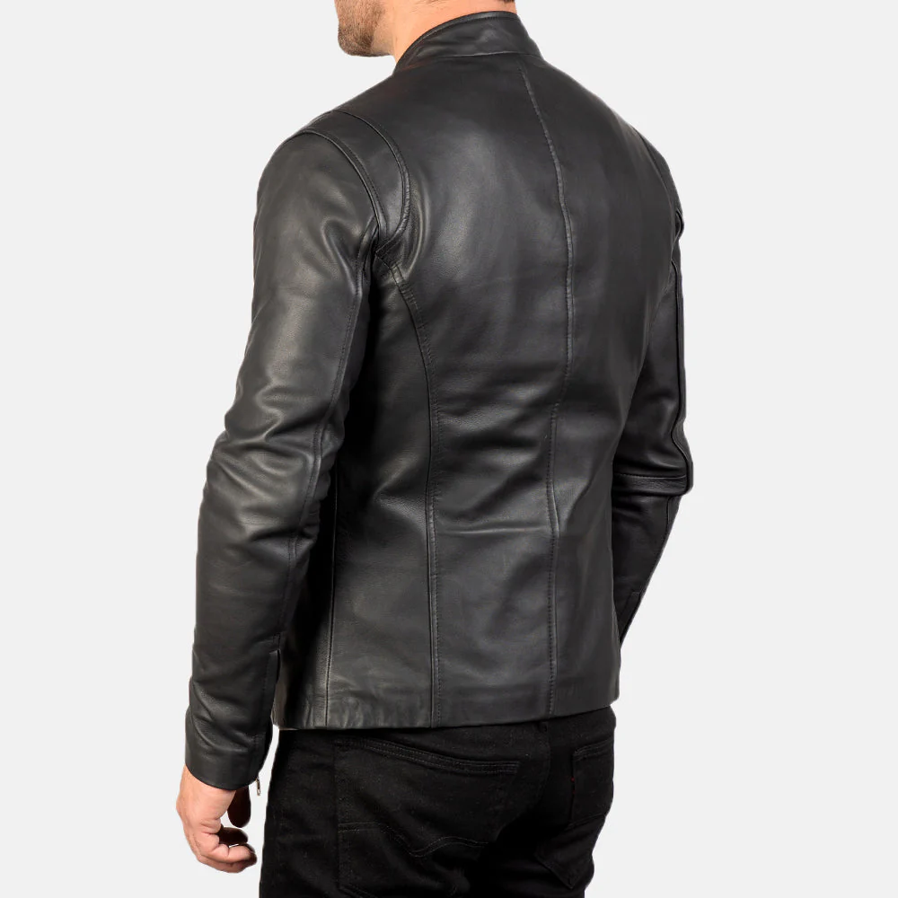 Ionic Ultimate Black Men Leather Jacket 