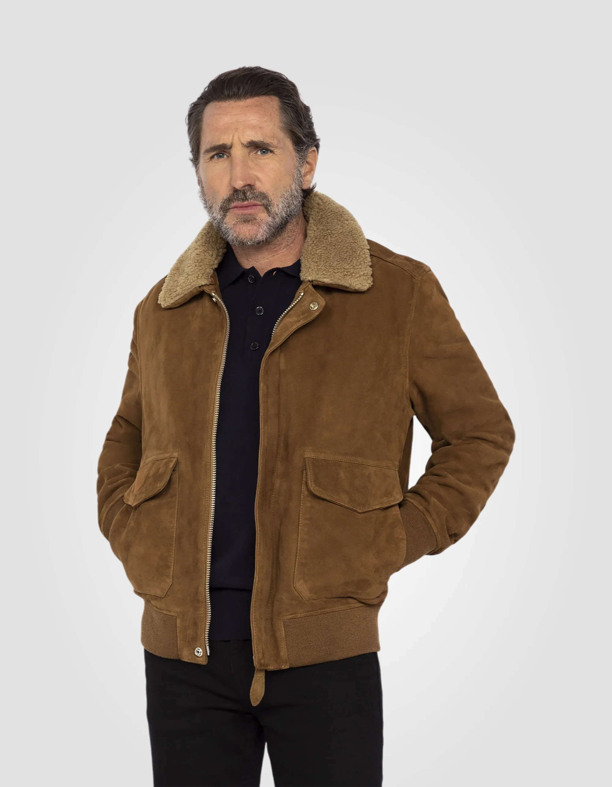 Rouille A-2 Goat Suede Pilot Jacket