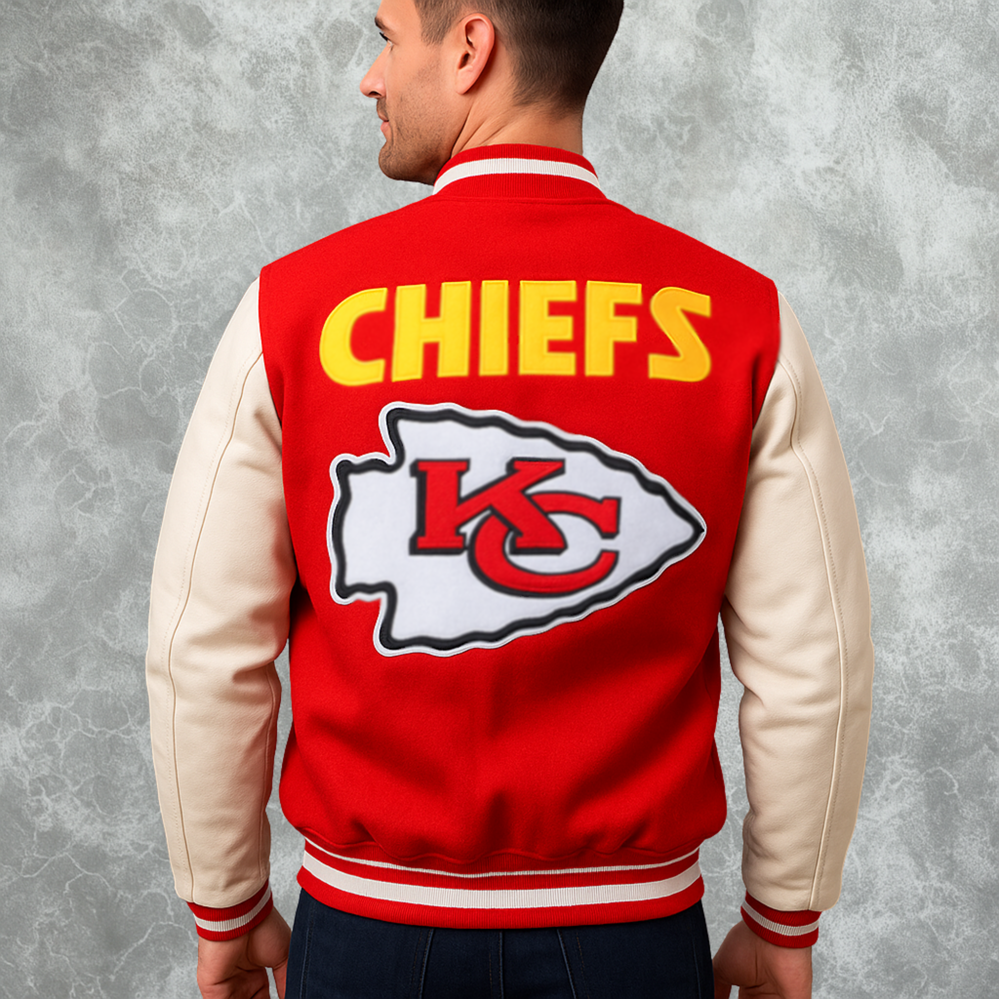 Kansas Inspired City Chiefs Thick Letterman Jacket For Men