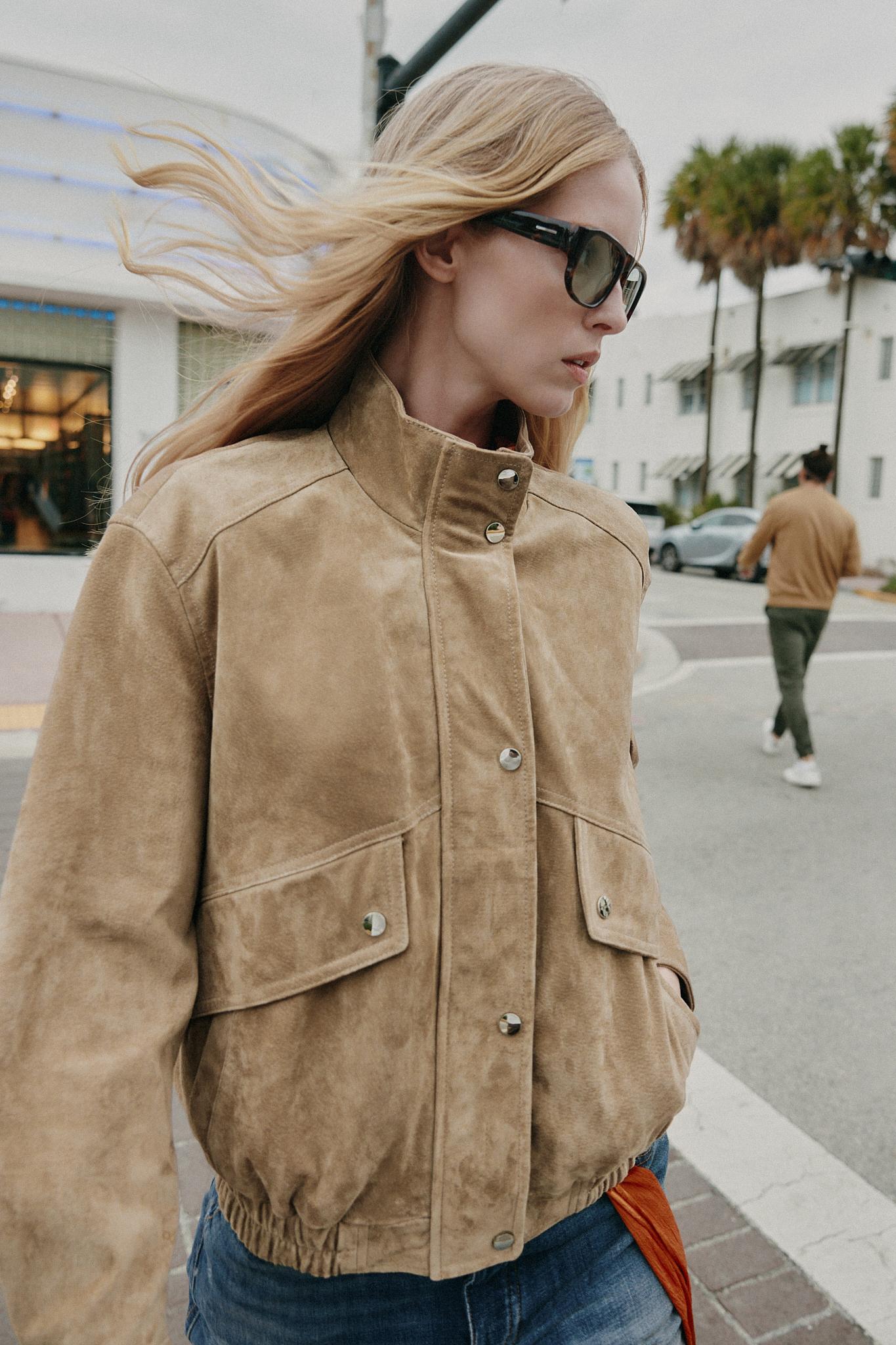 Women’s 100% Real Suede Leather High-Neck Jacket | Chic, Stylish & Versatile