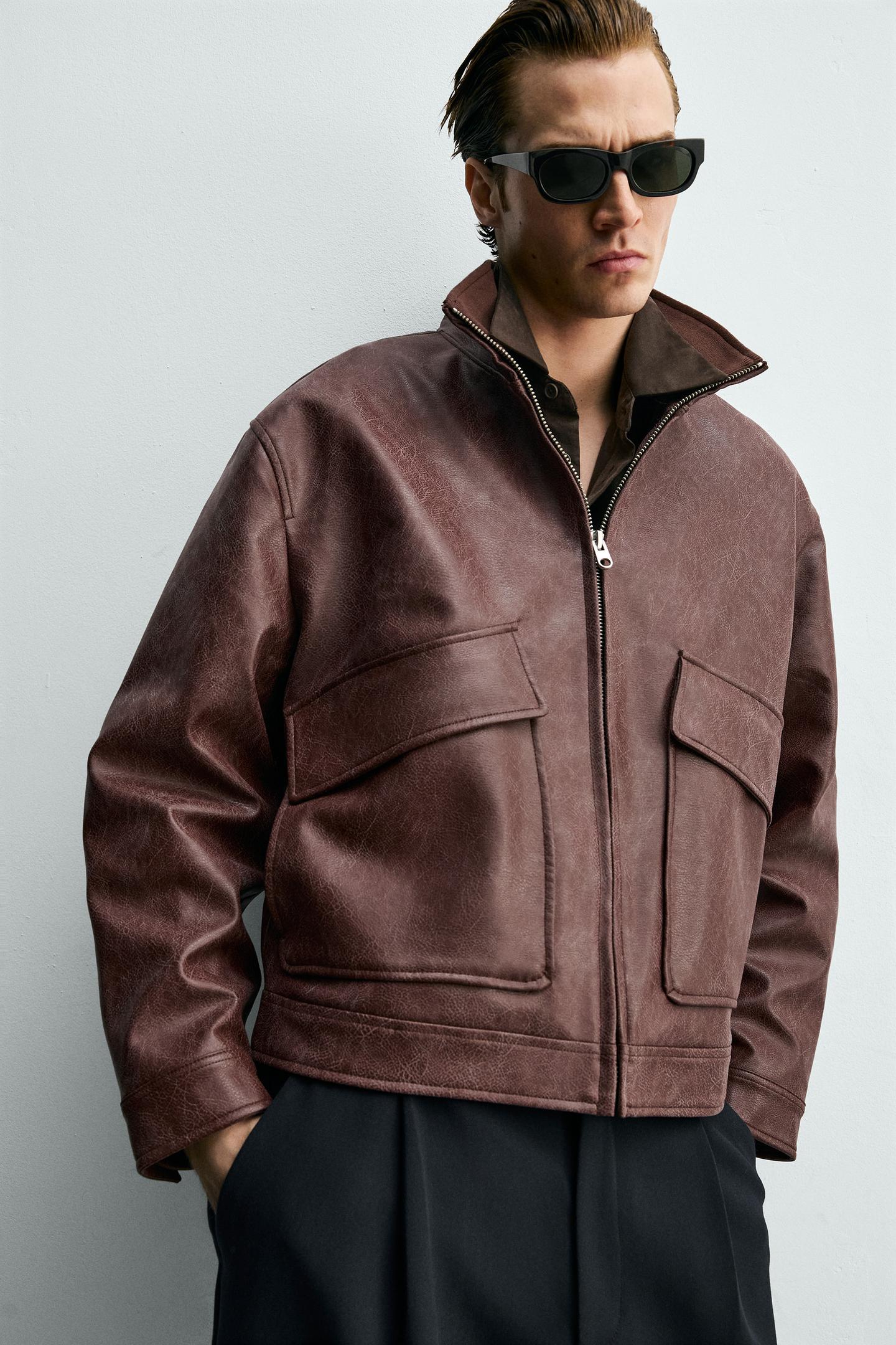 Washed Men’s Real Leather Jacket | Relaxed Fit, Timeless & Rugged