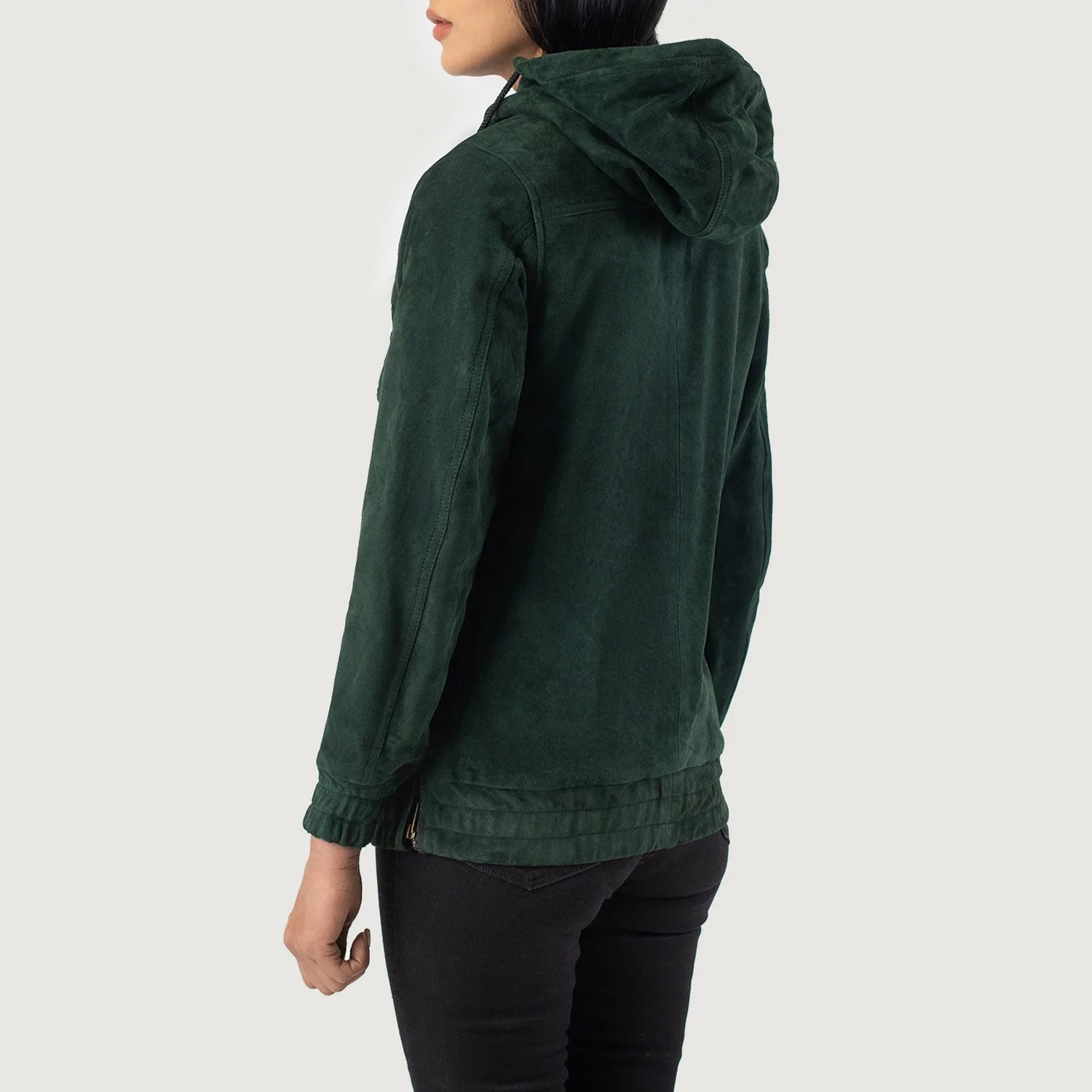 Zest Hooded Suede Pullover Jacket