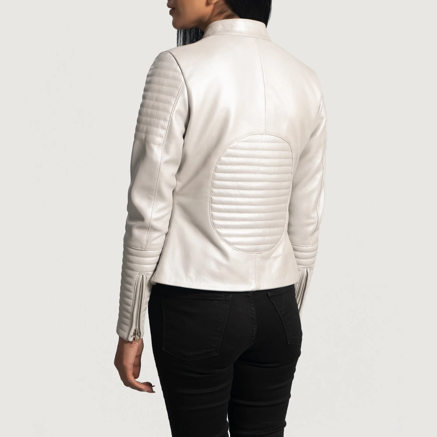 Ice Maiden White Quilted Biker Jacket