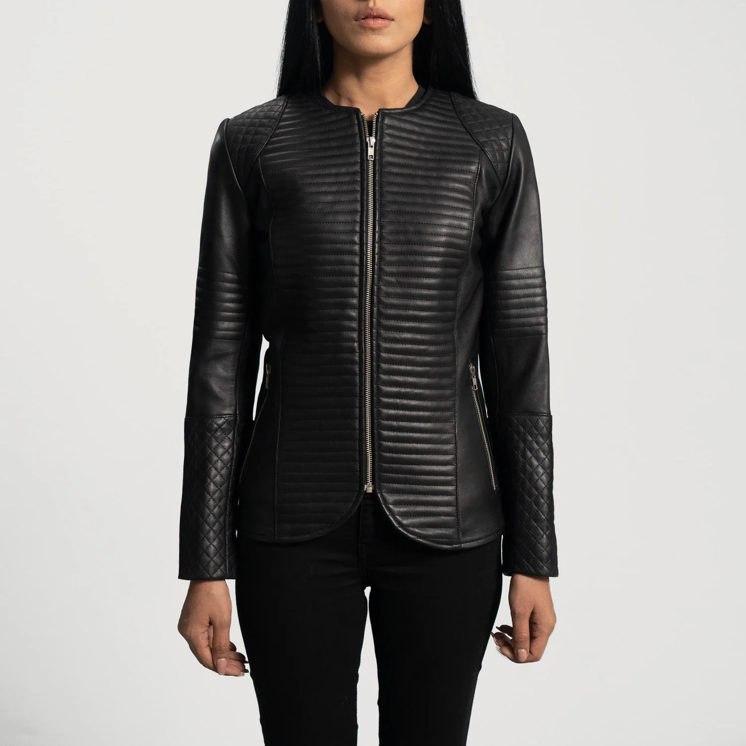 Timless Quilted Black Women Leather Jacket