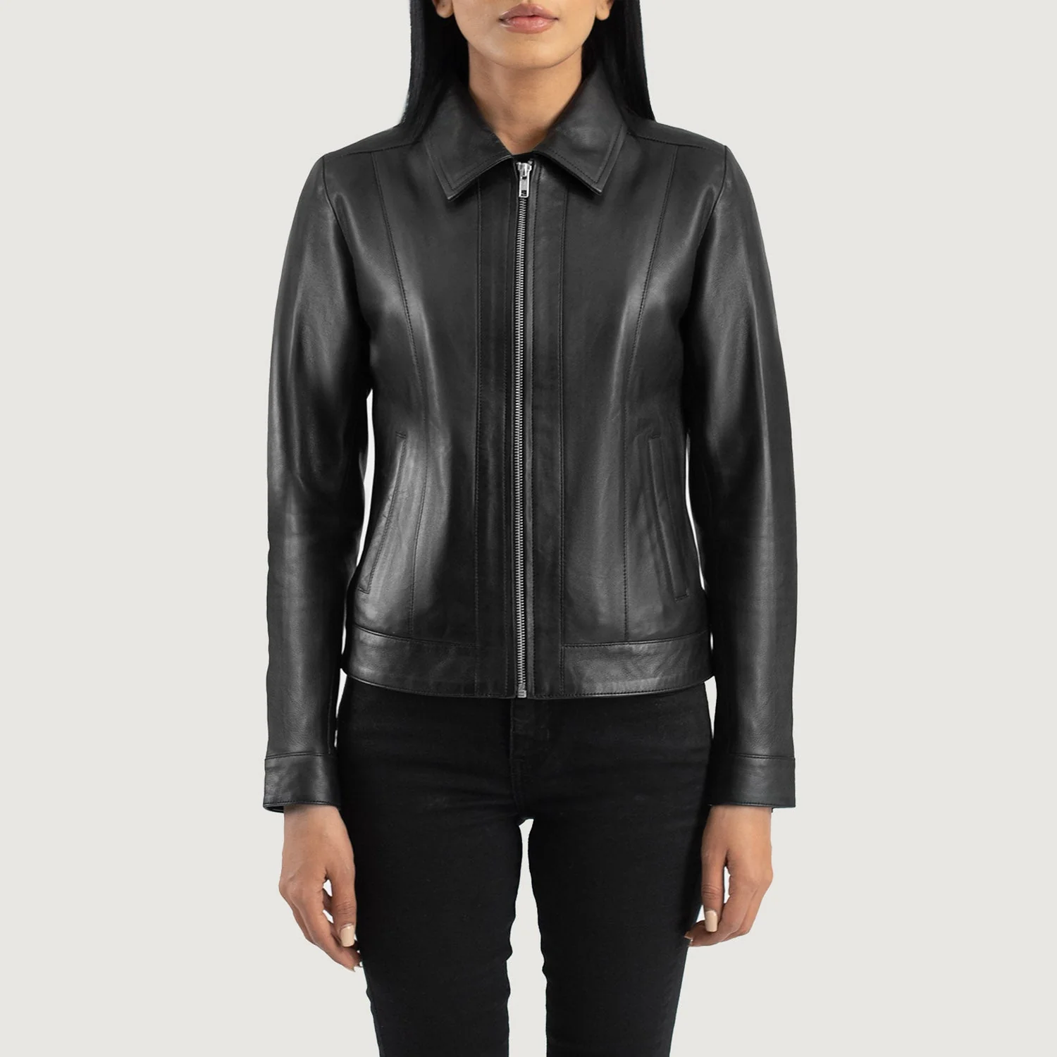Vixen Supreme Black Classic Collar Women Leather Jacket