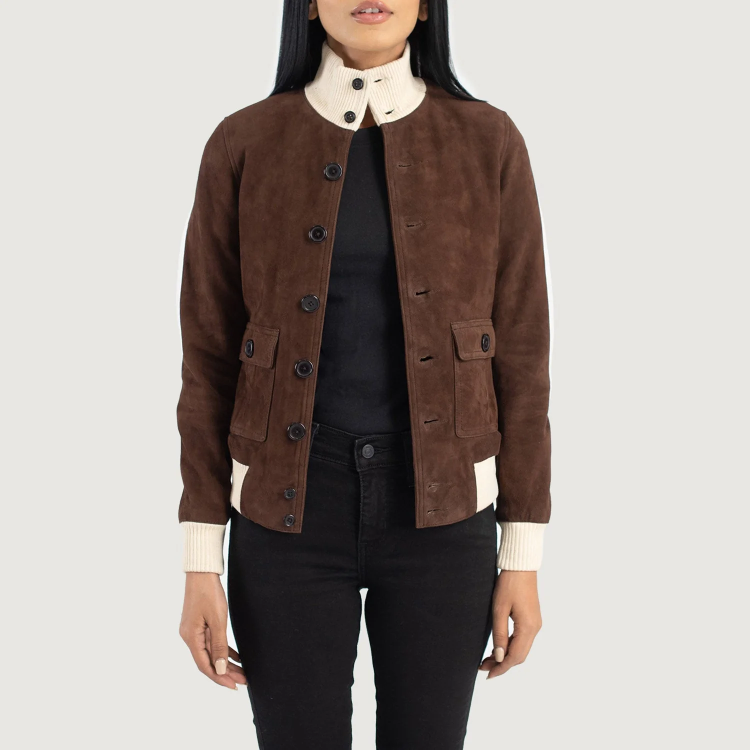 Sasha Suede Bomber Jacket