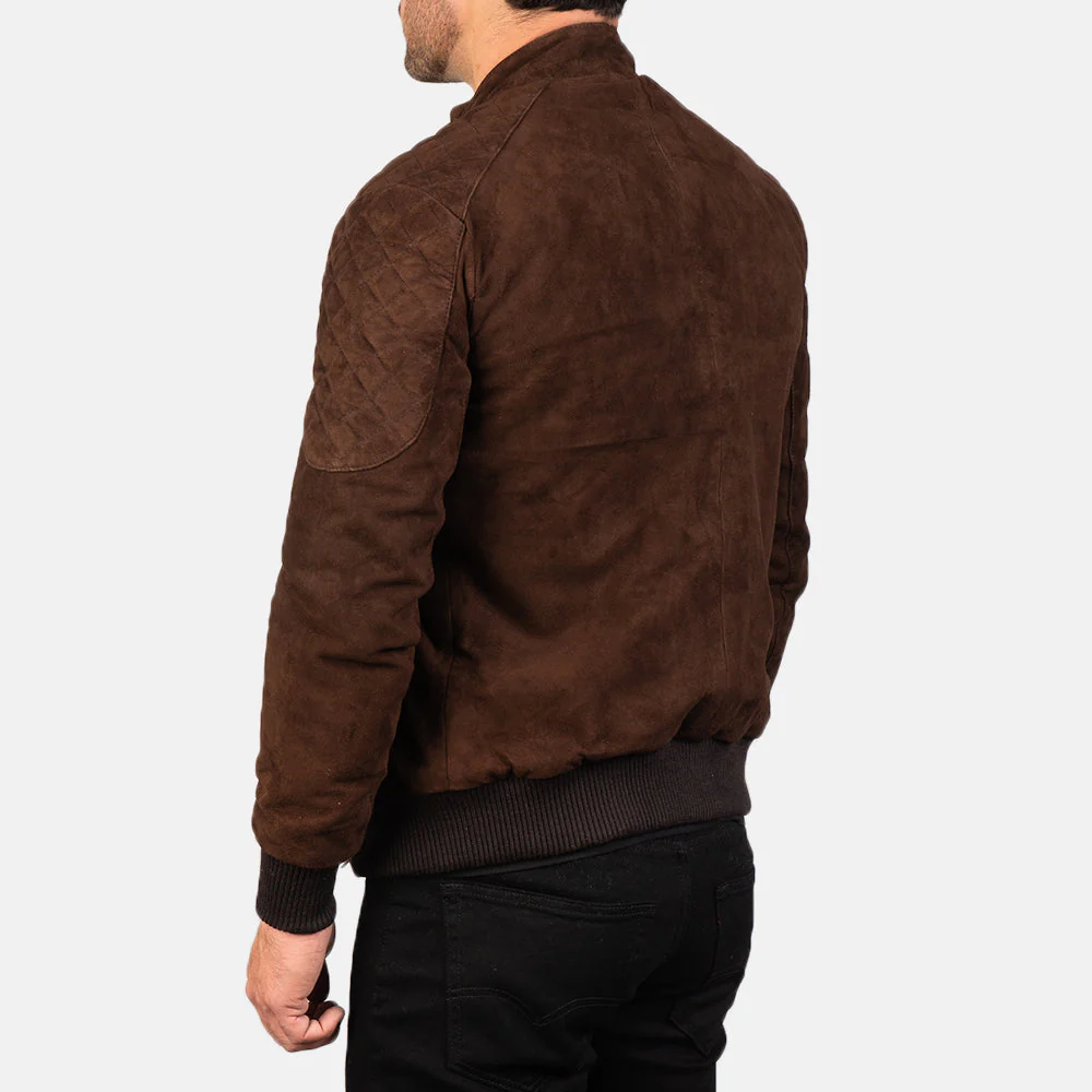 Sven Supreme Mocha Men Suede Bomber Jacket