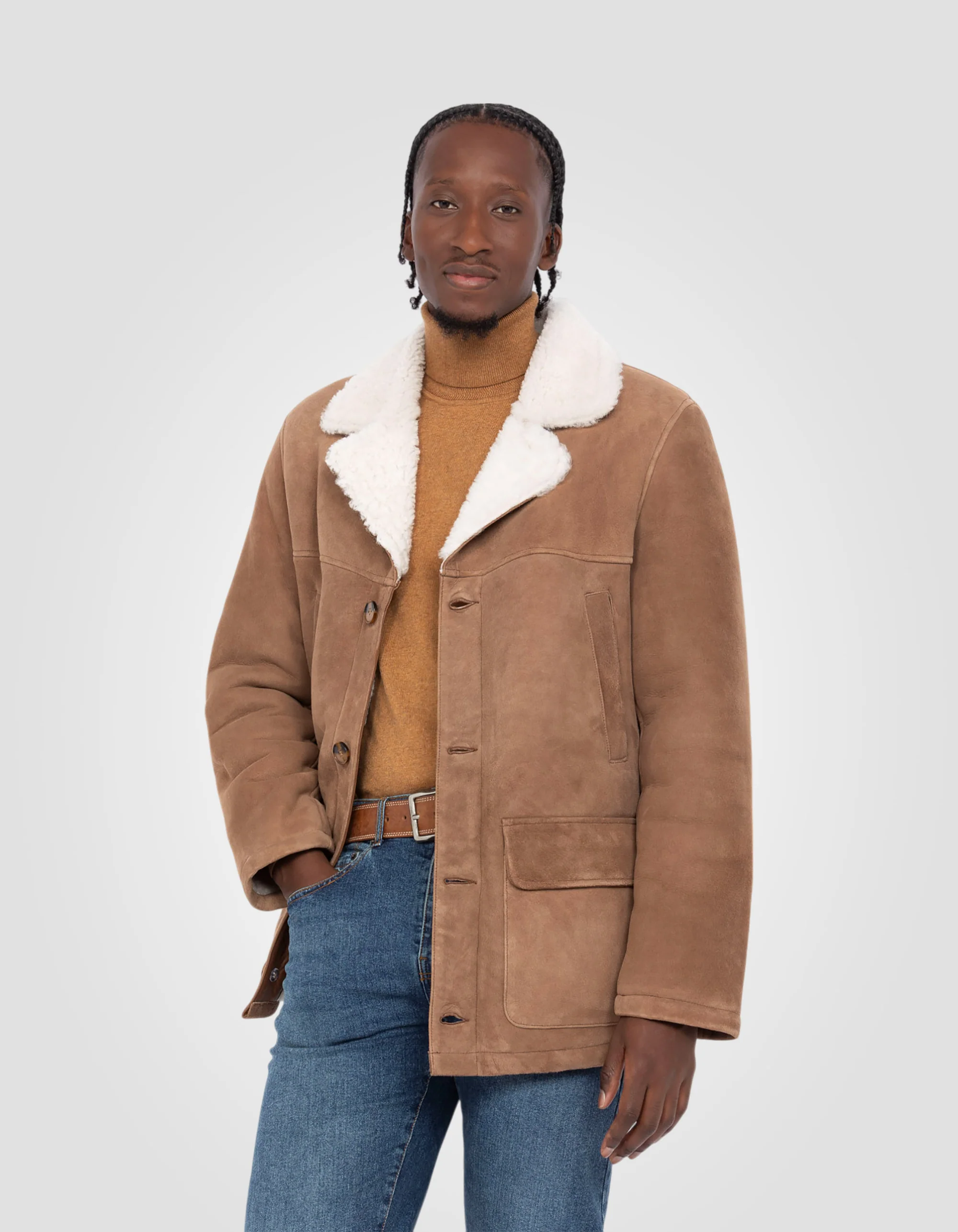 Clear Camel Double-Faced Suede Rancher Coat
