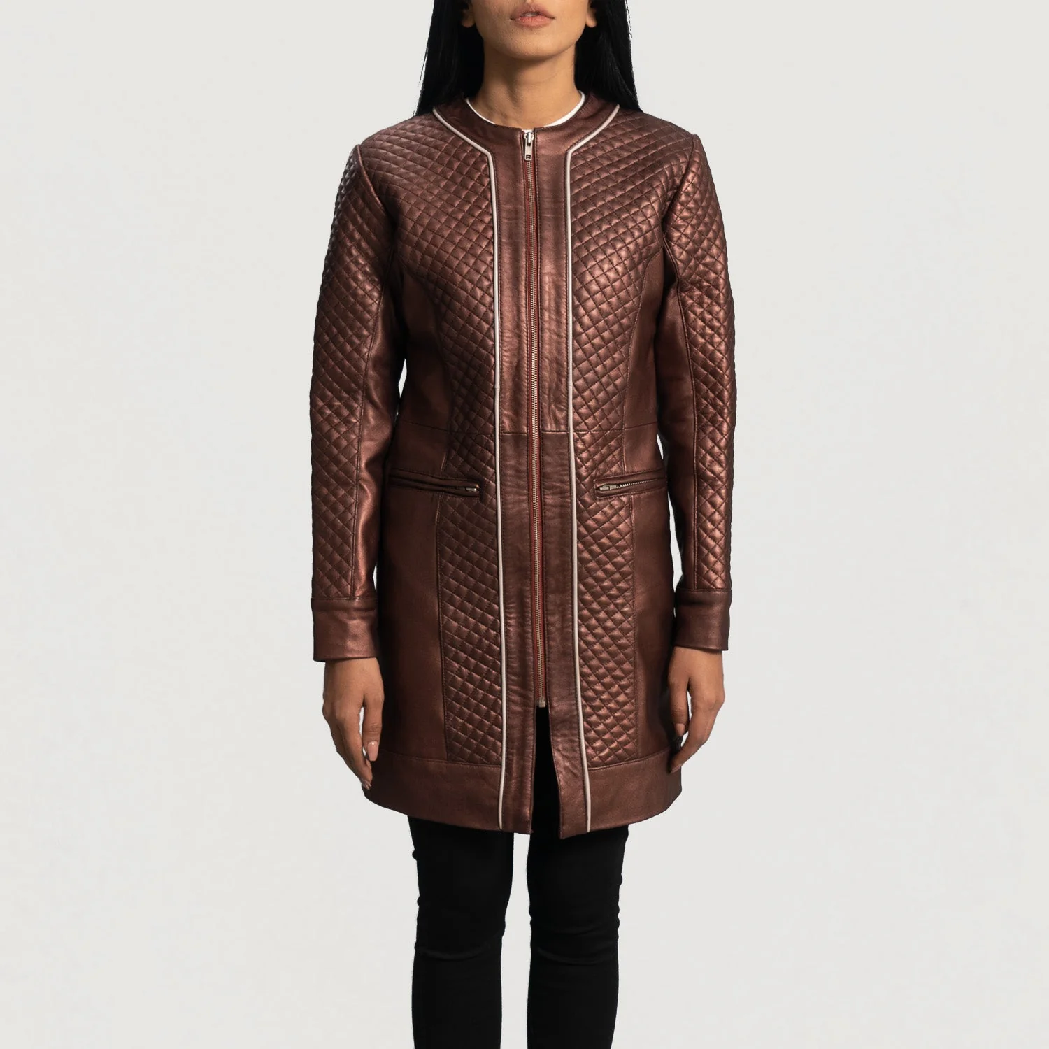 Trudy Lane Women’s Quilted Maroon Real Leather Coat | Luxe, Stylish & Timeless