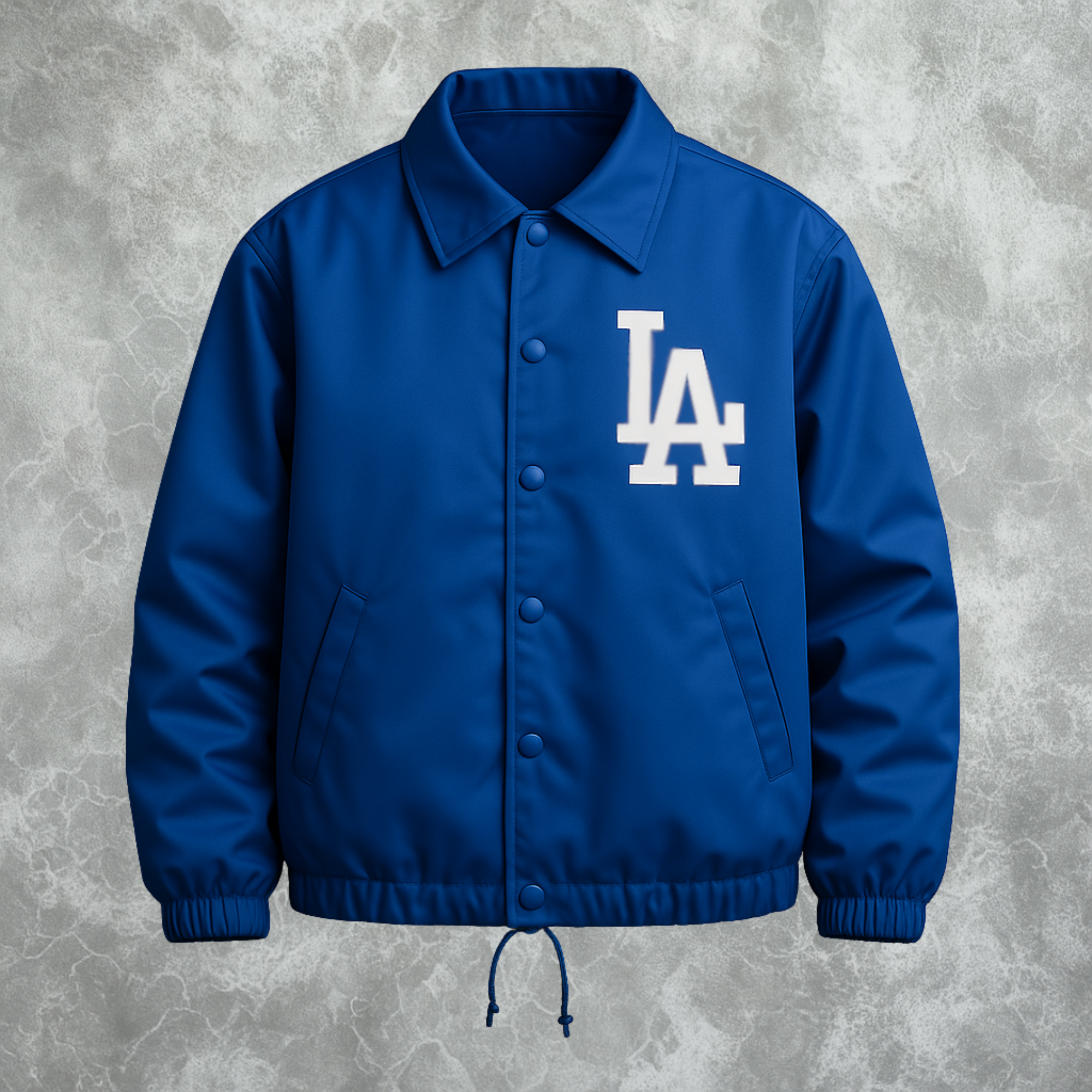 LA Dodgers Inspired Vintage Logo Royal Lightweight Satin Jacket For Men