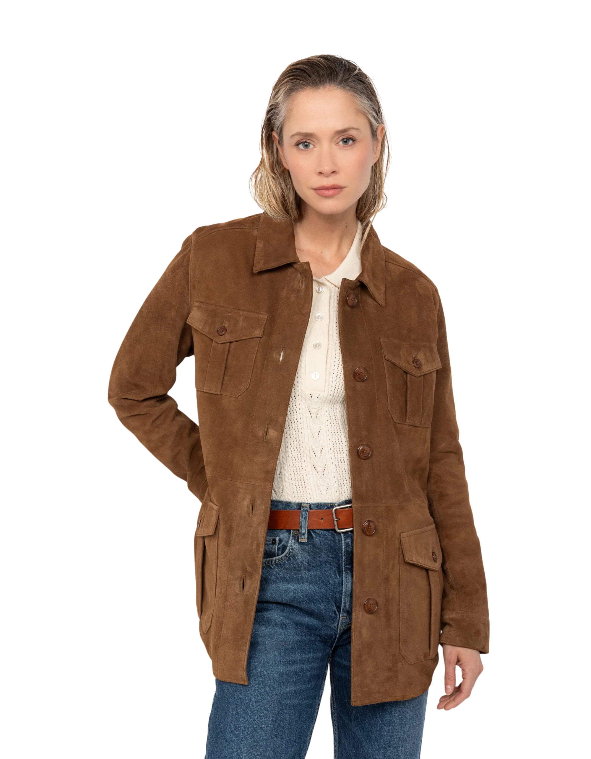 Caramel Sahara Goat Suede Jacket