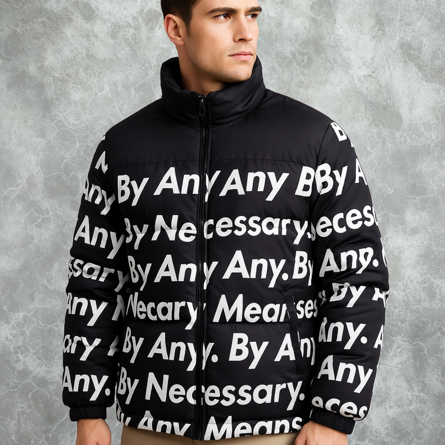 By Any Means Necessary Puffer Jacket For Men
